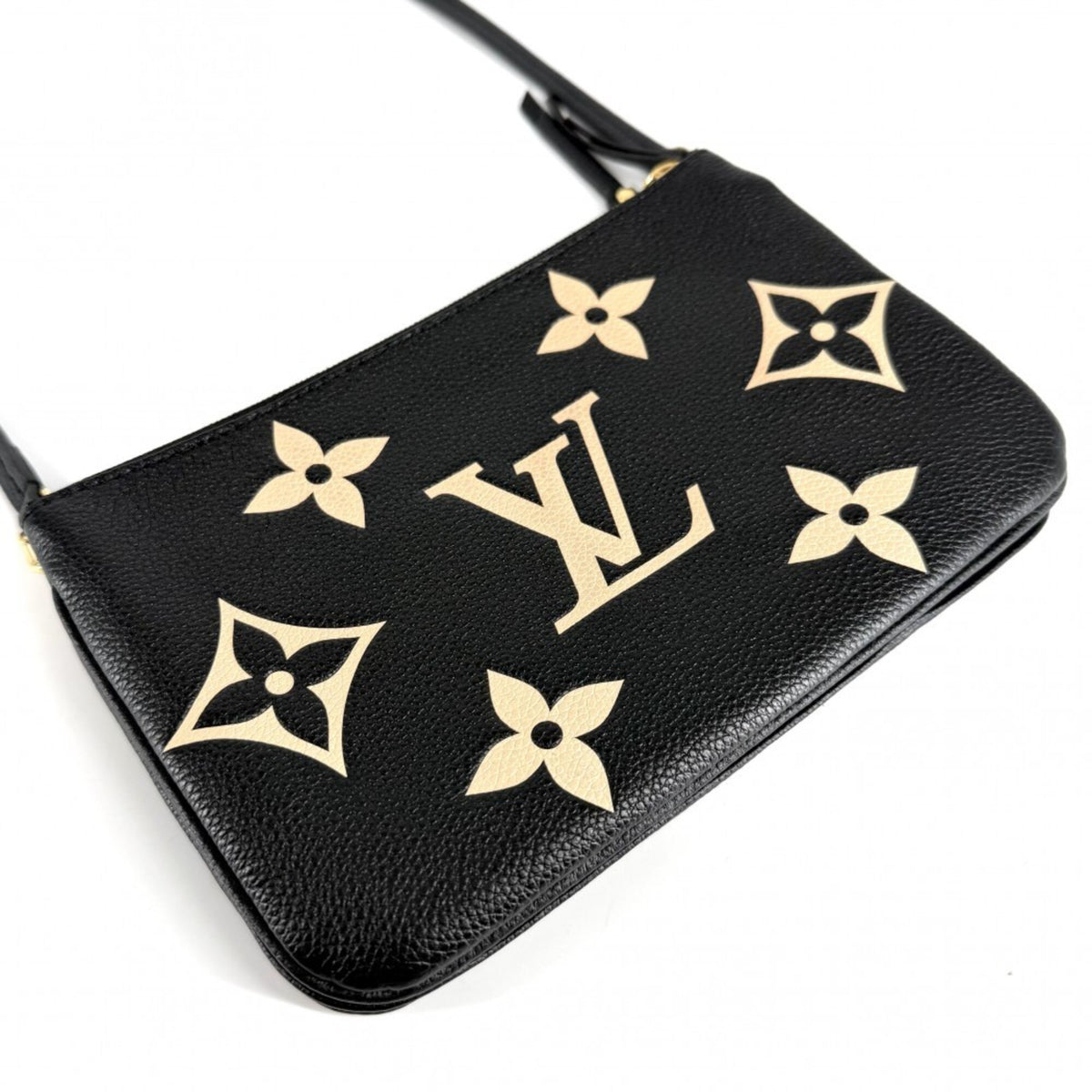 Louis Vuitton Monogram Empreinte Beige Black Monogram Empreinte Pochette Shoulder Bag (Pre-Owned)