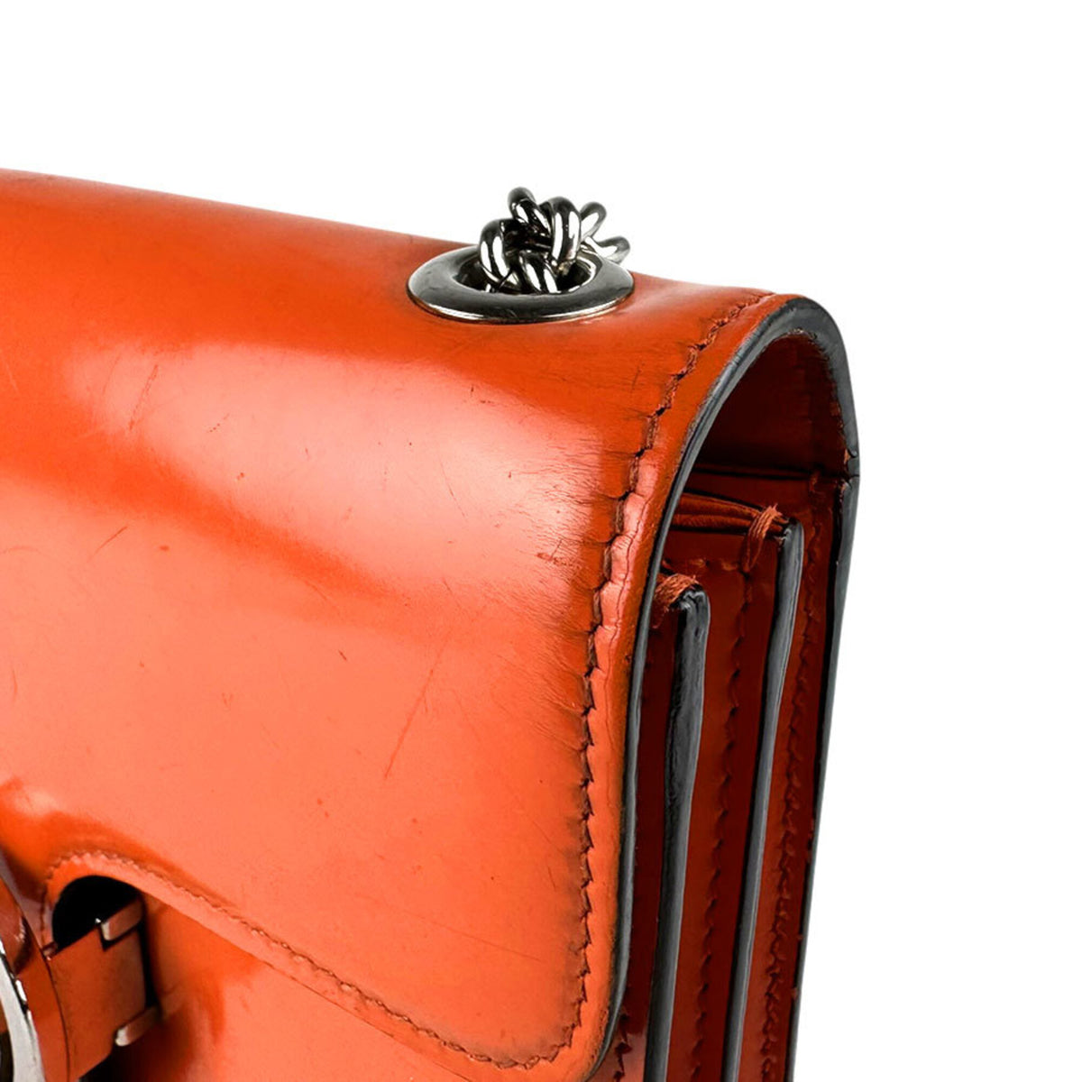 Gucci Orange Leather Shoulder Bag (Pre-Owned)