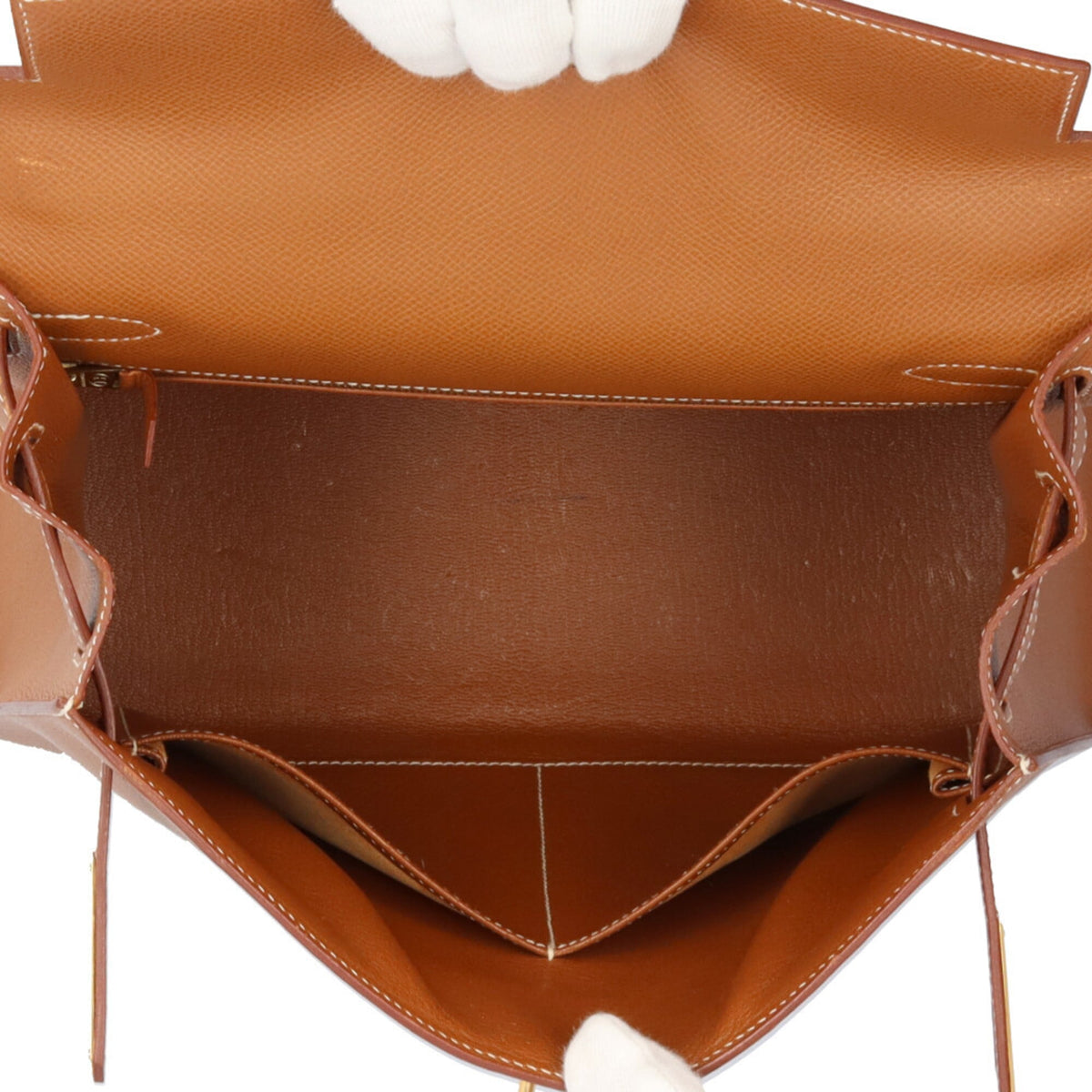 Hermes Brown Gold Courchevel Leather Shoulder Bag (Pre-Owned)