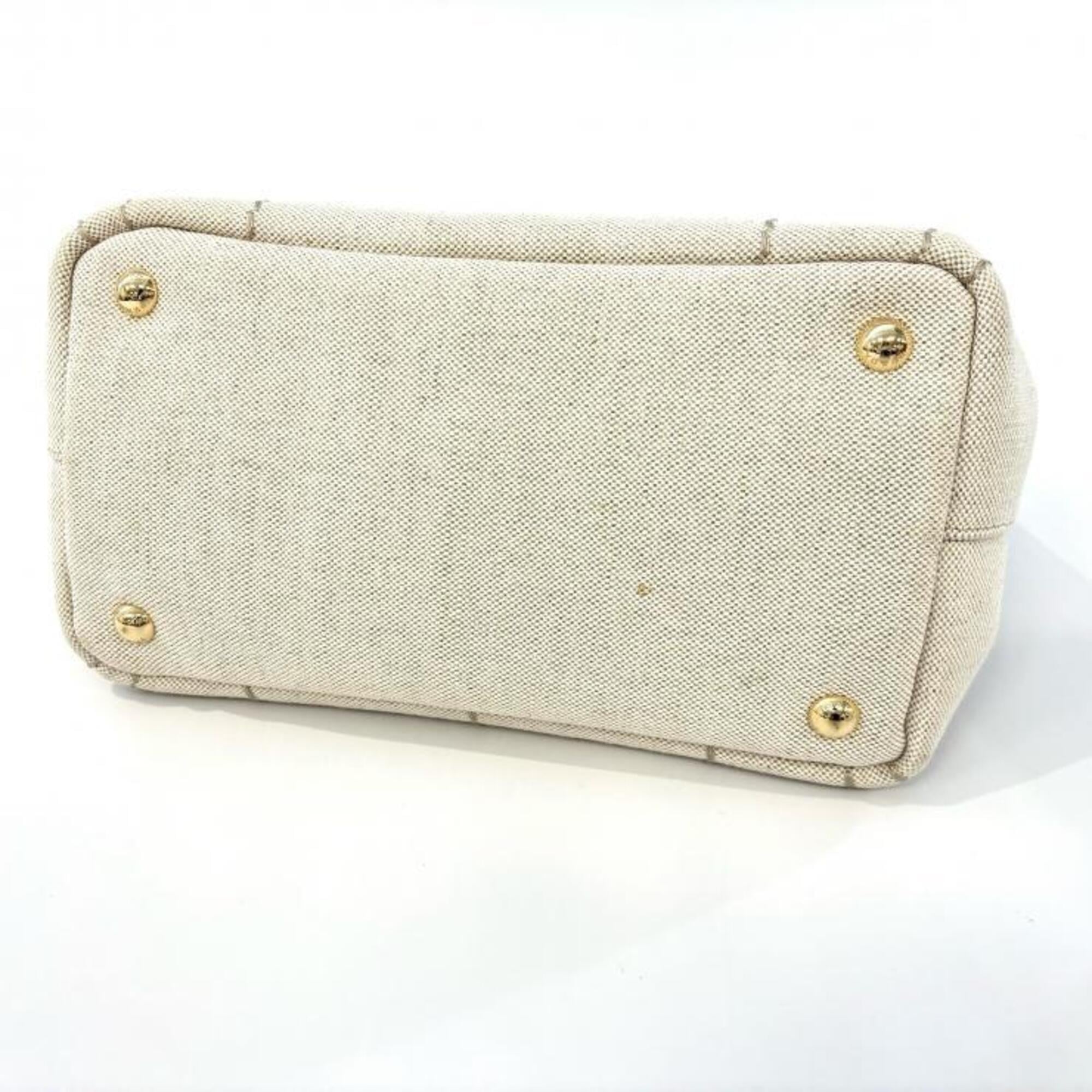 Prada Brown Canvas Handbag Shoulder Bag (Pre-Owned)