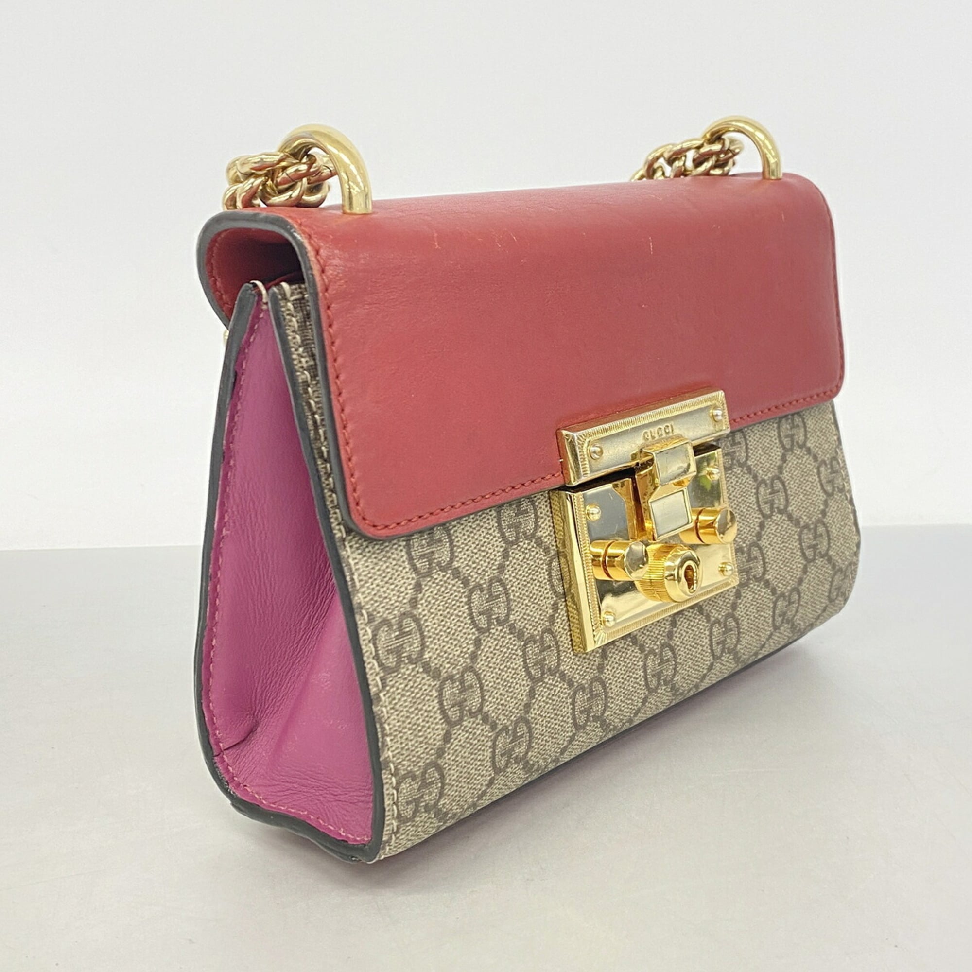 Gucci Brown Red Color Pvc Shoulder Bag (Pre-Owned)