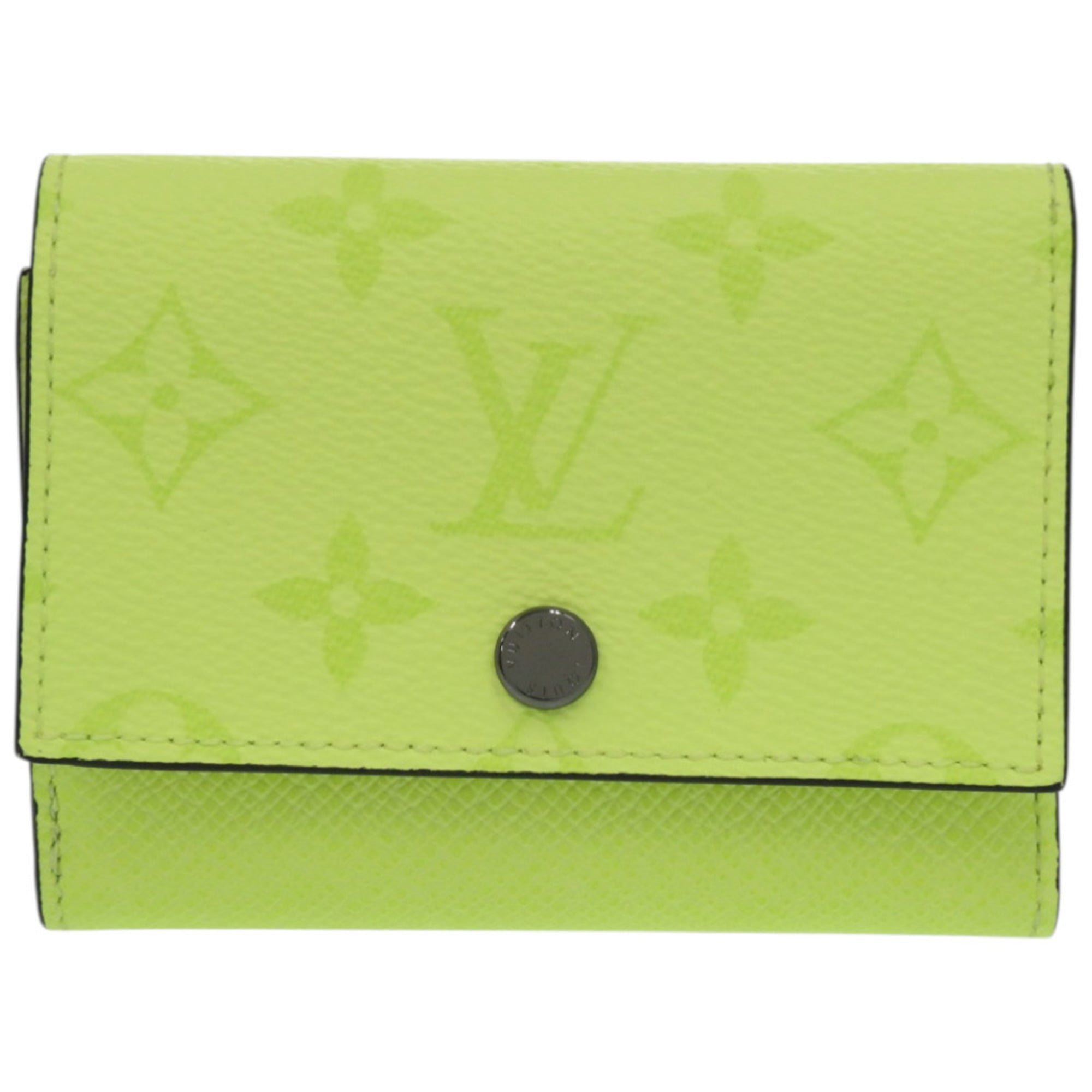 Louis Vuitton Black Fluorescent Yellow Monogram Wallet (Tri-Fold) (Pre-Owned)