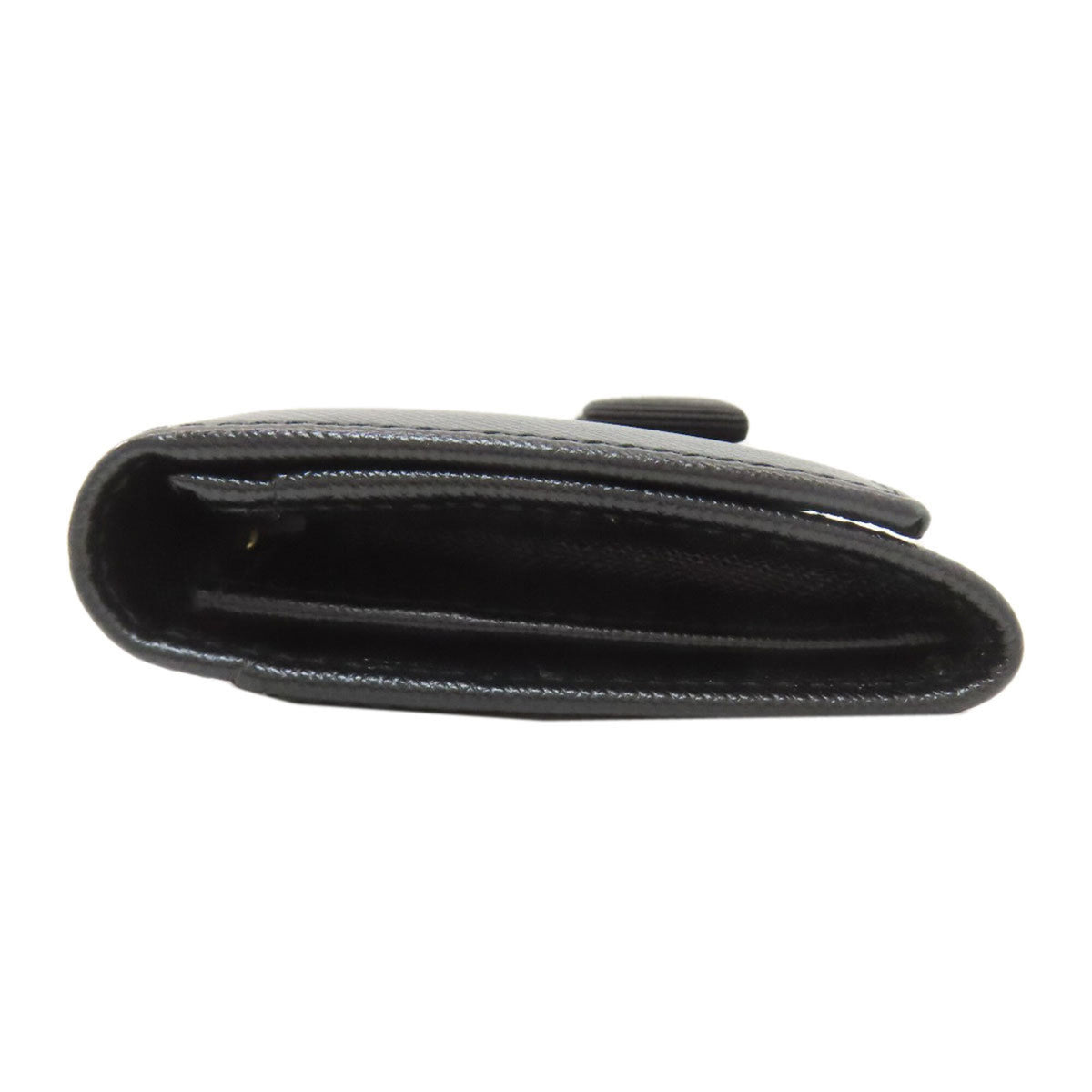 Salvatore Ferragamo Black Leather Long Wallet (Bi-Fold) (Pre-Owned)