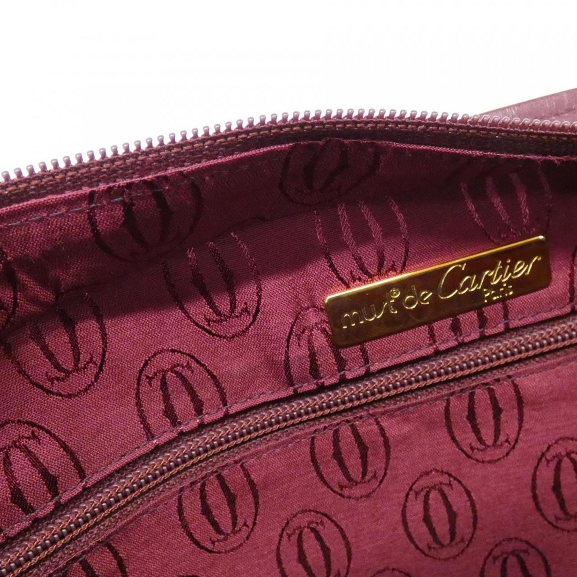Cartier Bordeaux Leather Shoulder Bag (Pre-Owned)