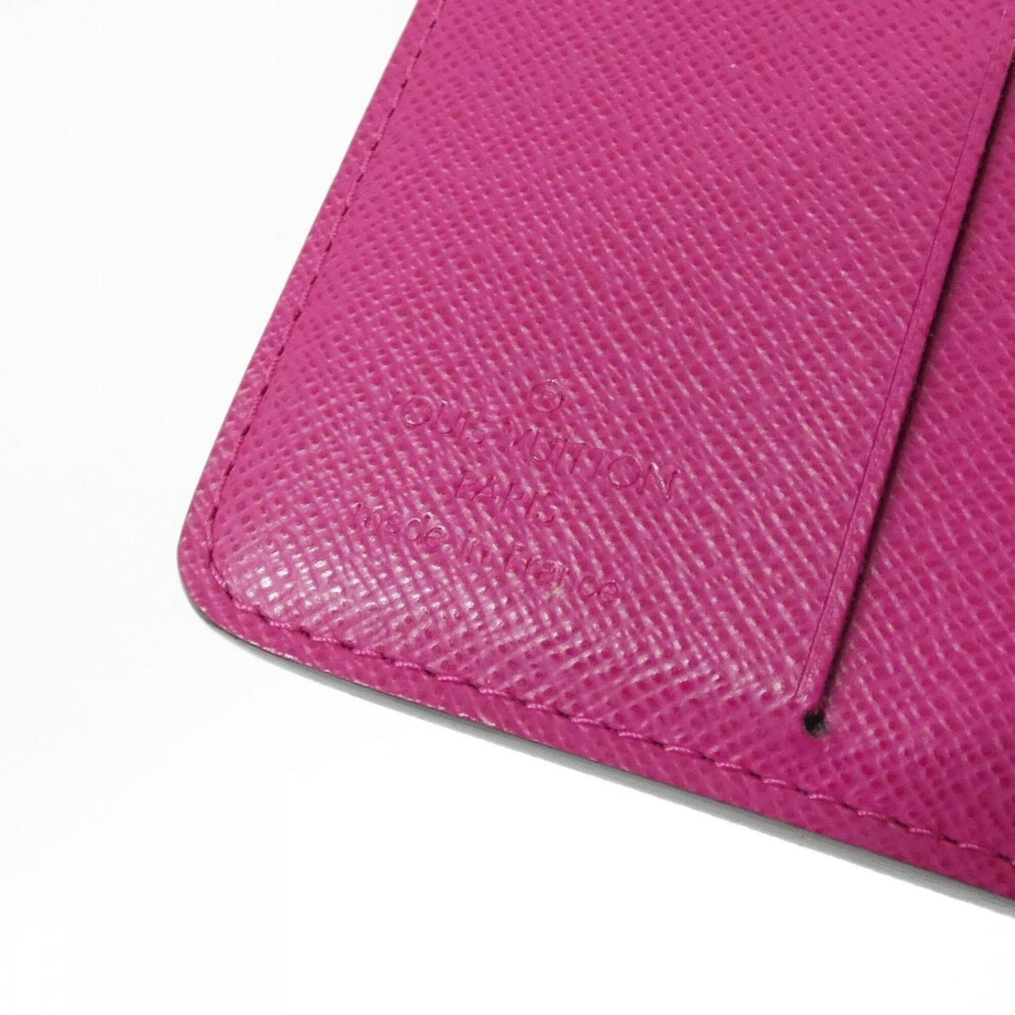 Louis Vuitton Fuchsia Marron Coated Canvas Wallet (Bi-Fold) (Pre-Owned)