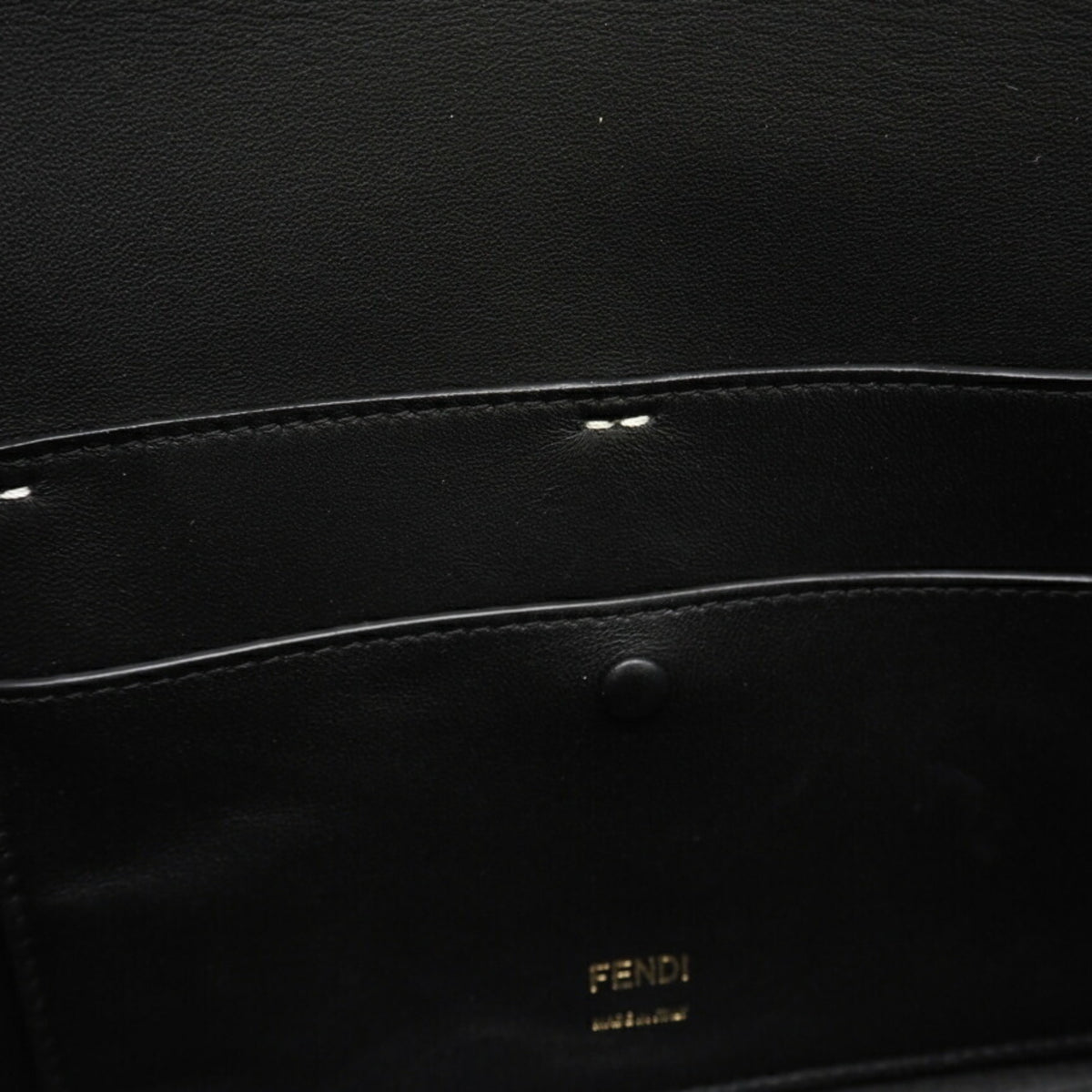 Fendi Black White Leather Shoulder Bag (Pre-Owned)