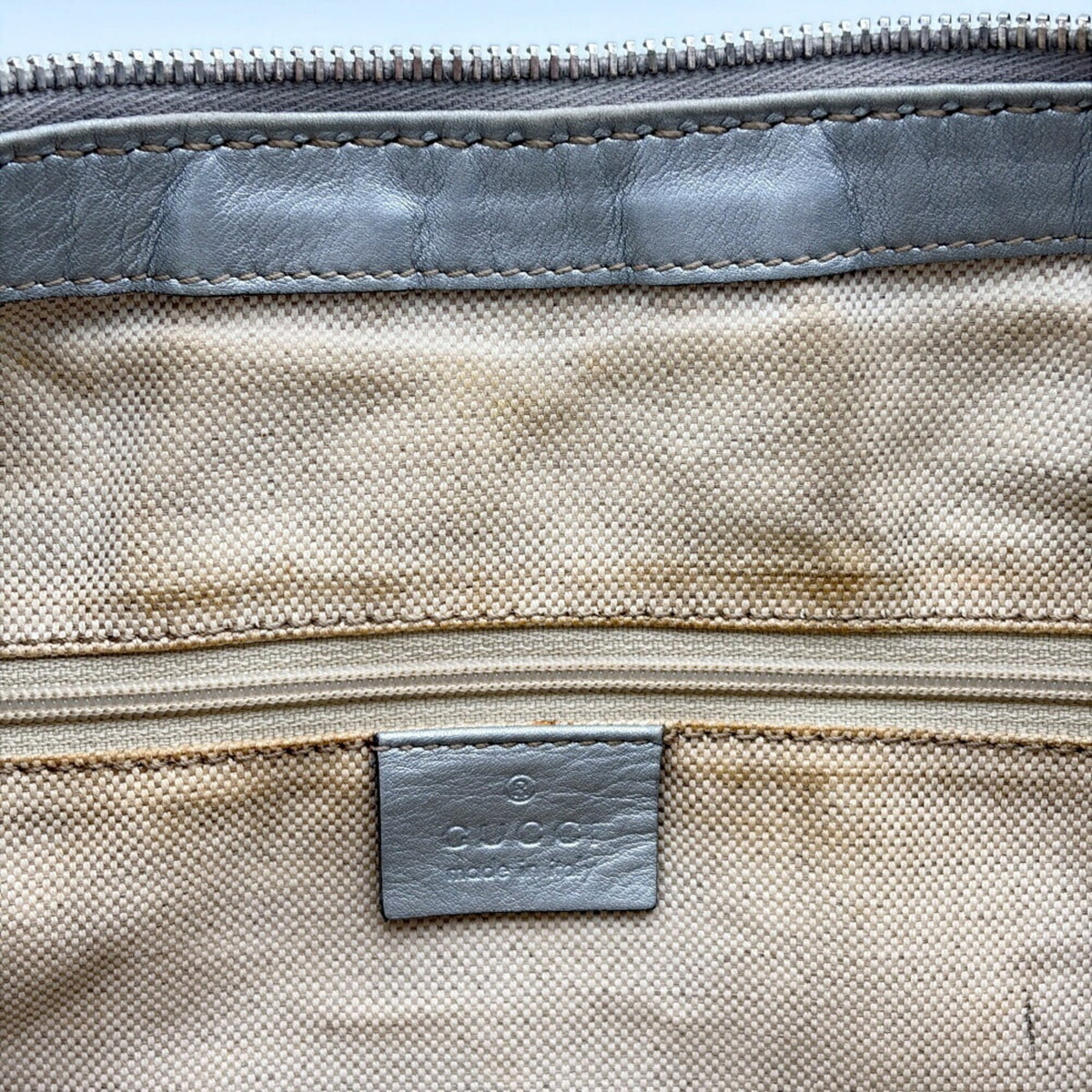 Gucci Metallic Silver Leather Shoulder Bag (Pre-Owned)