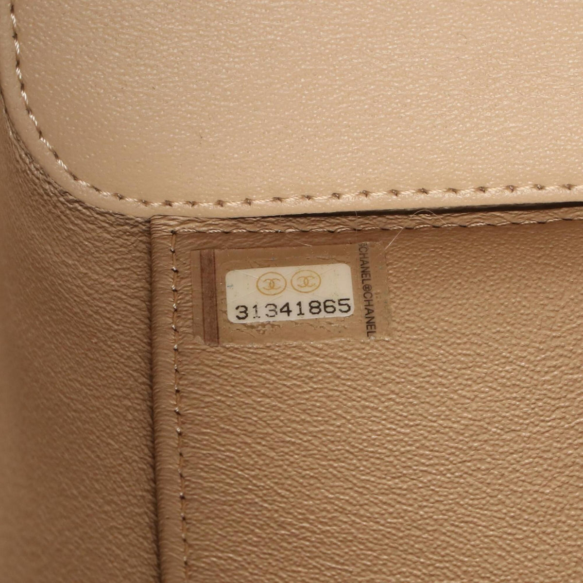 Chanel Beige Leather Handbag Shoulder Bag Vanity Bag (Pre-Owned)