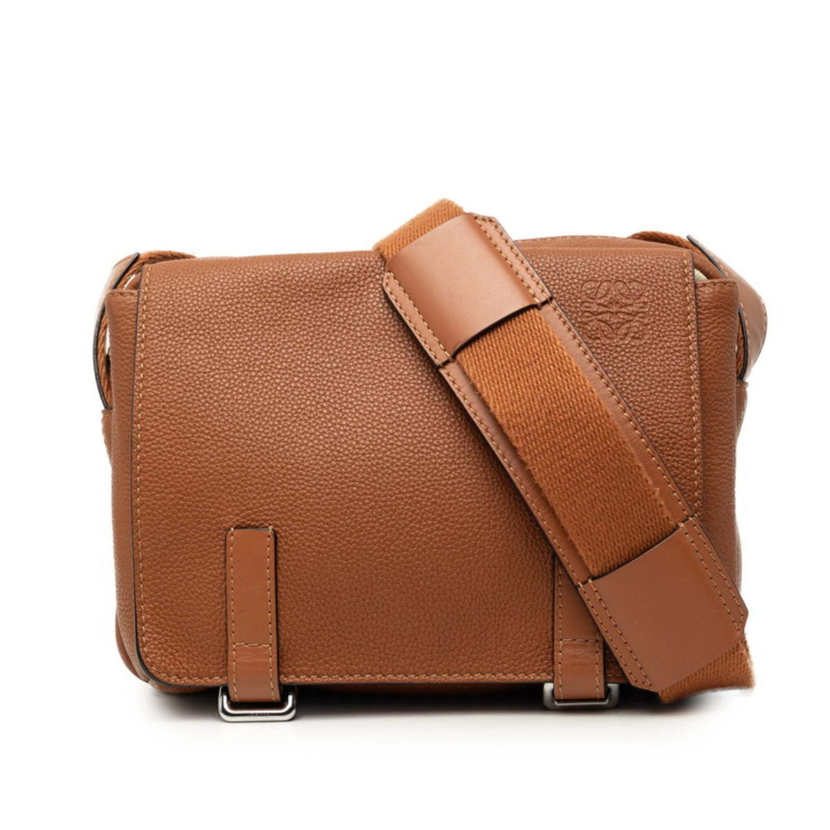 Loewe Brown Leather Messenger Bag Shoulder Bag (Pre-Owned)