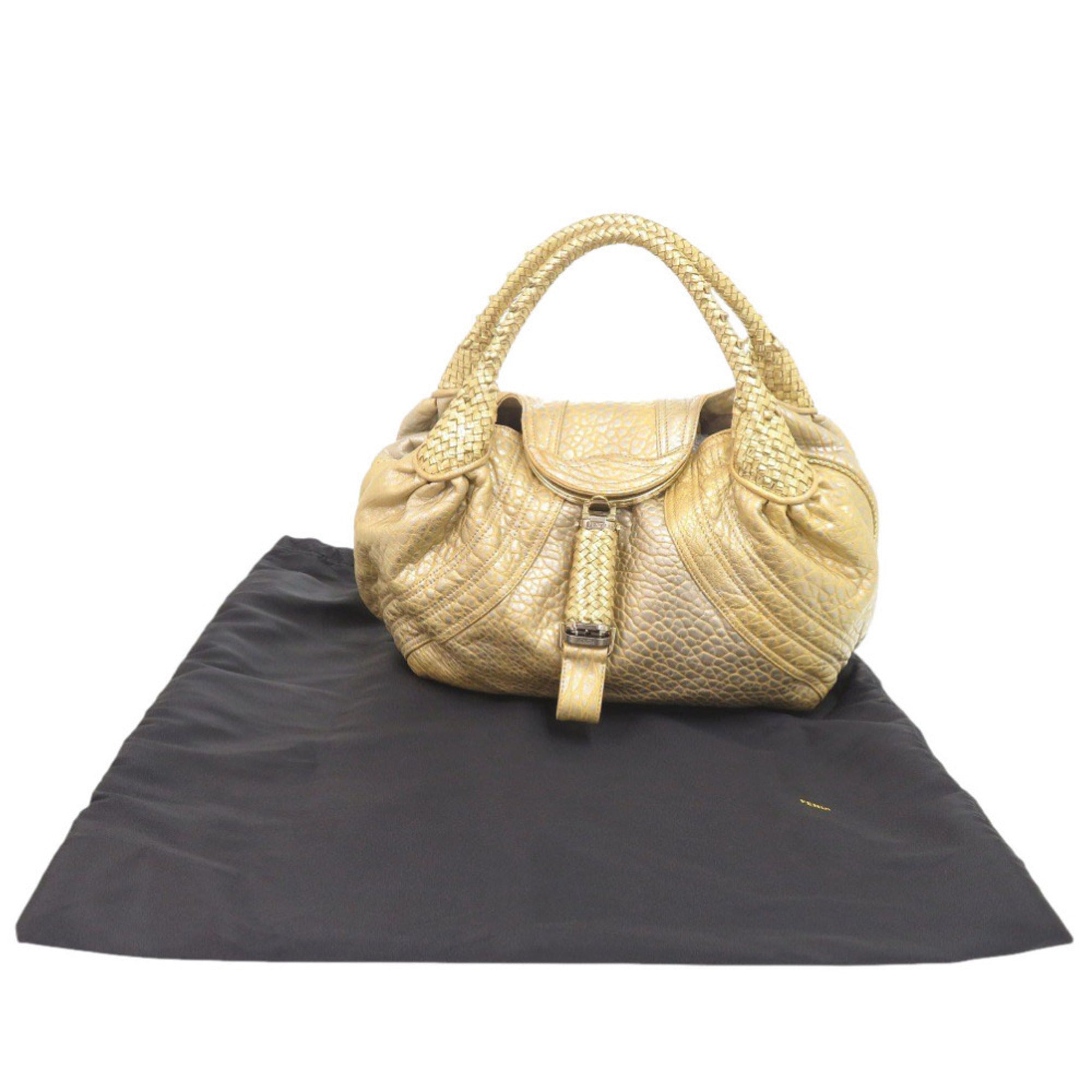 Fendi Gold Leather Handbag (Pre-Owned)