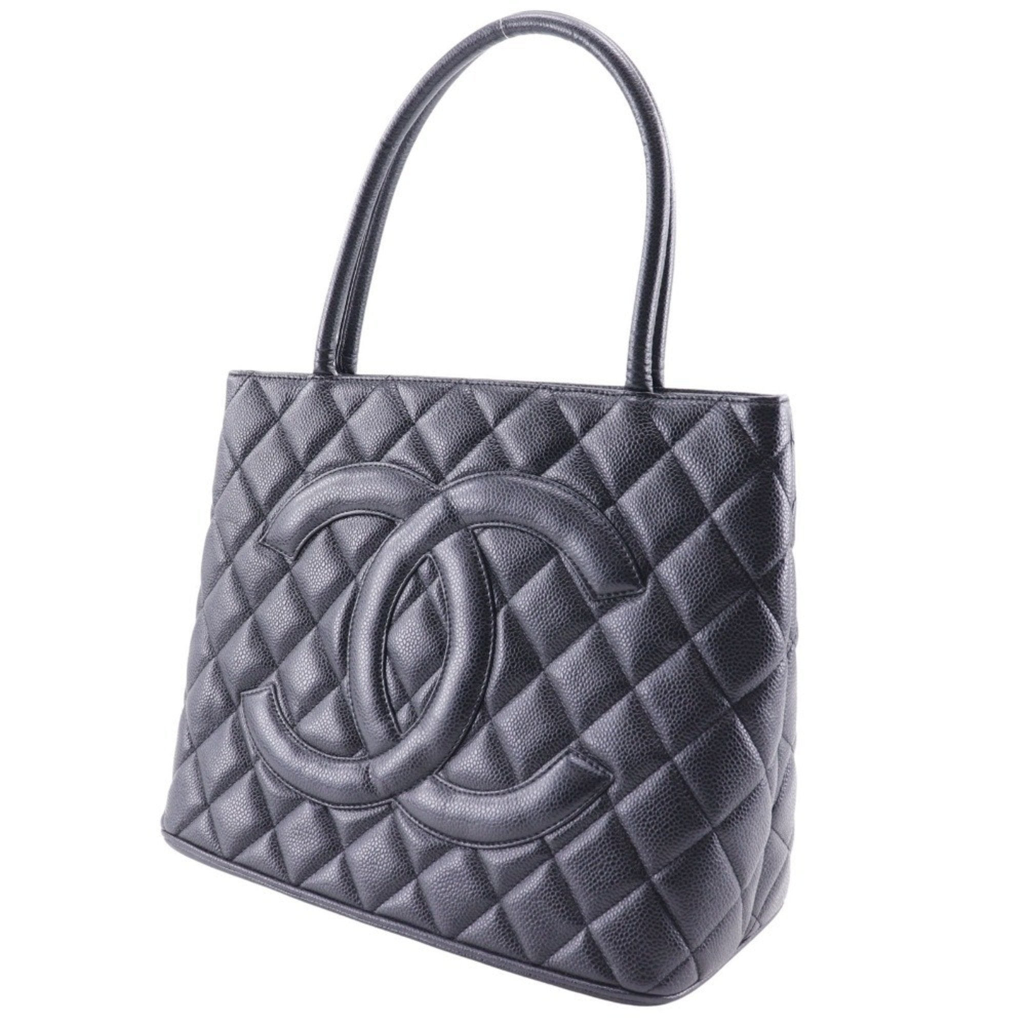 Chanel Caviar Skin Black Caviar Leather Tote Bag (Pre-Owned)