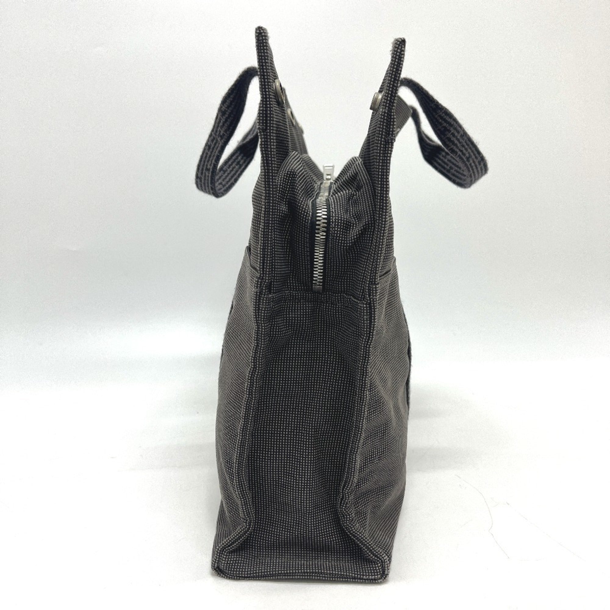 Hermes Gray Canvas Handbag Tote Bag (Pre-Owned)