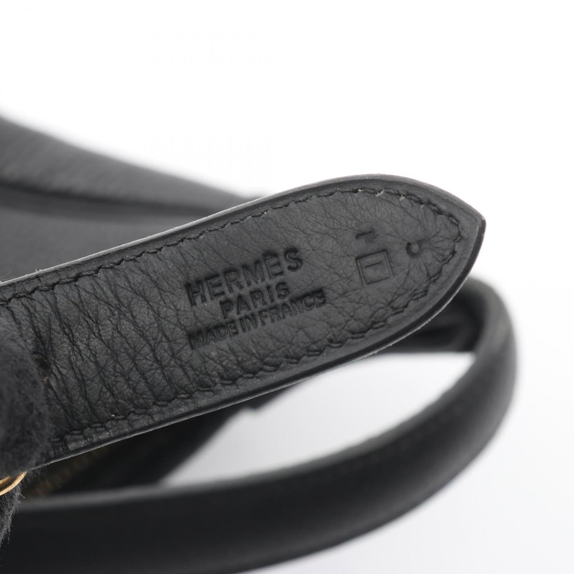 Hermes Black Taurillon Clemence Leather Handbag Shoulder Bag (Pre-Owned)
