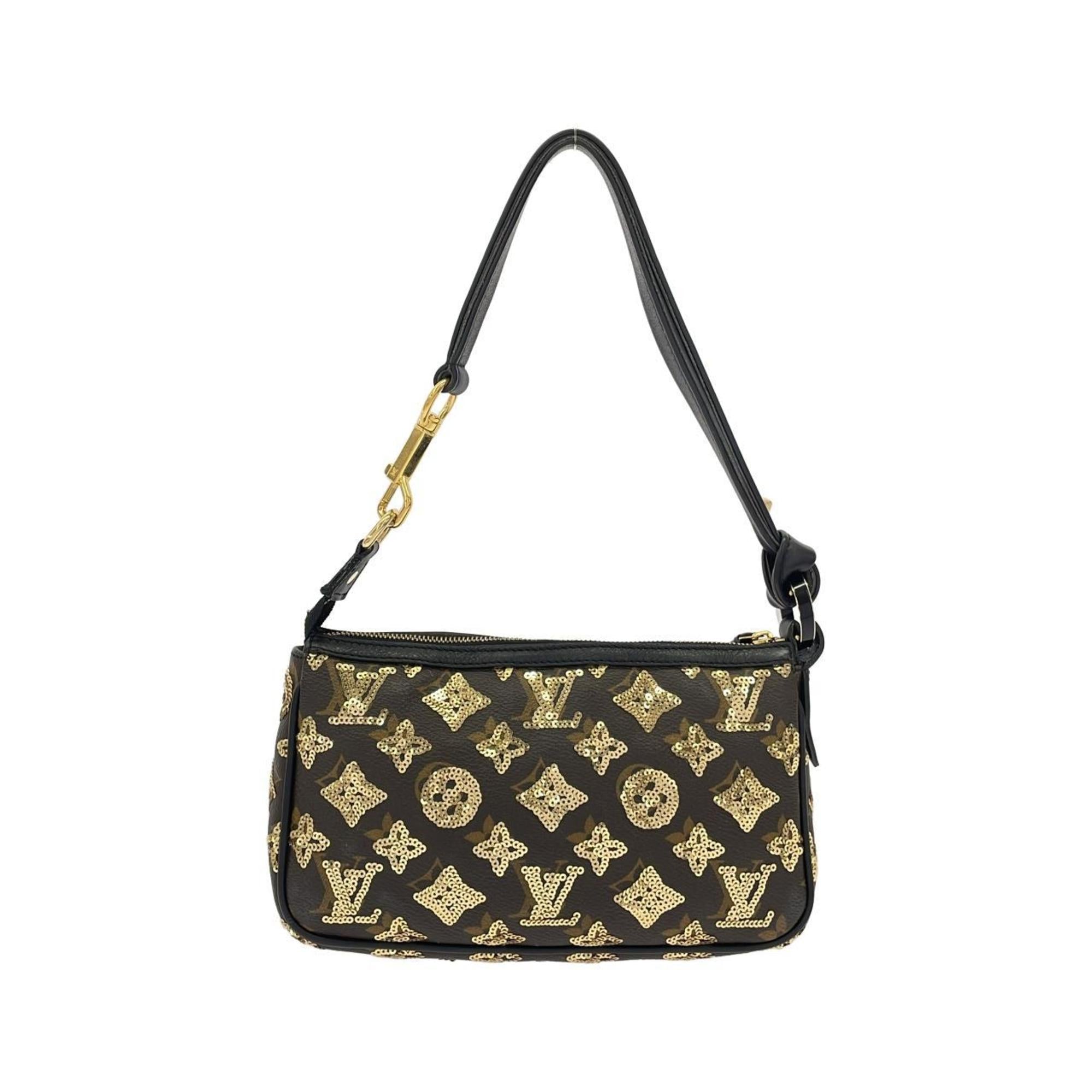 Louis Vuitton Gold Coated Canvas Spangles Pochette Pouch (Pre-Owned)