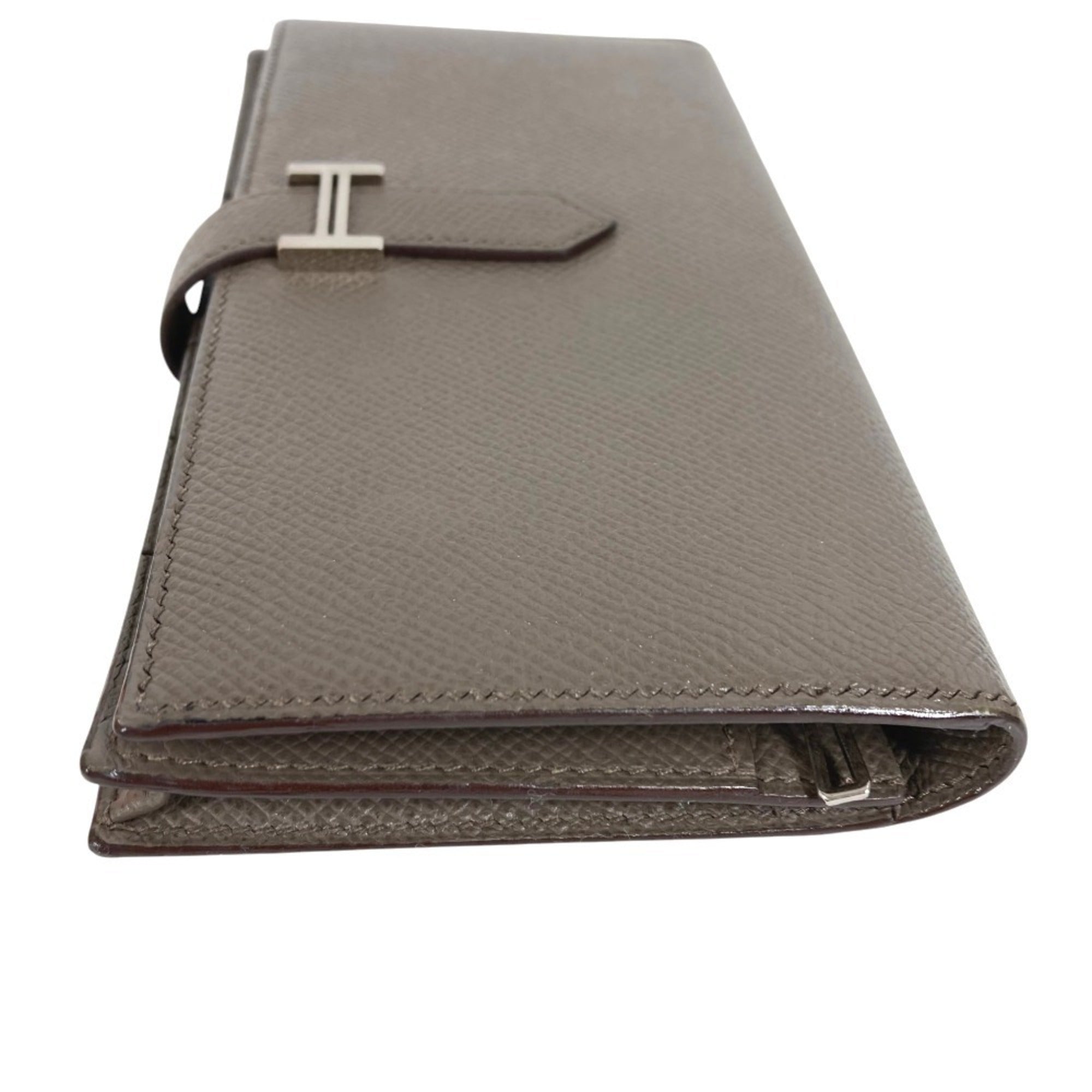 Hermes Gray Epsom Leather Long Wallet (Bi-Fold) (Pre-Owned)
