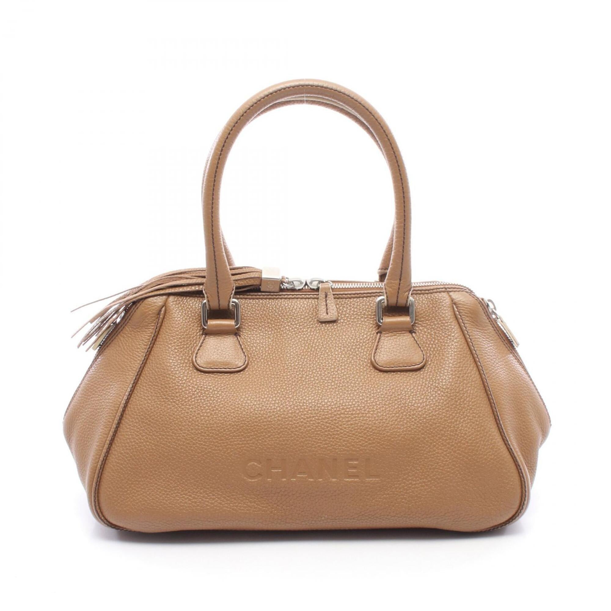 Chanel Beige Leather Handbag Tote Bag (Pre-Owned)