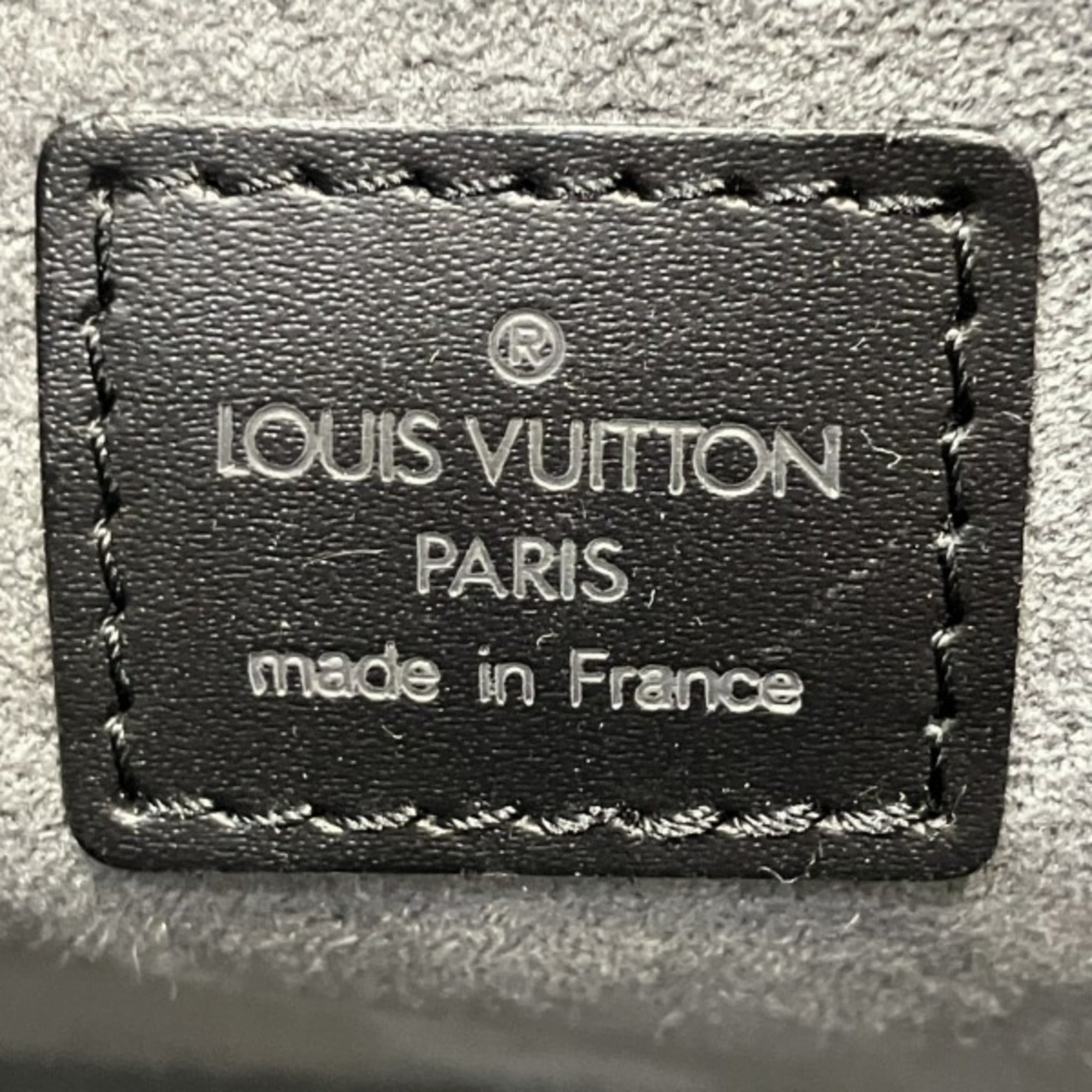 Louis Vuitton Noir Leather Boston Bag Handbag Shoulder Bag (Pre-Owned)
