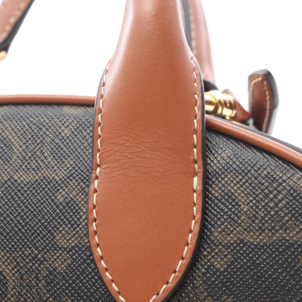 Celine Black Brown Coated Canvas Leather Handbag (Pre-Owned)
