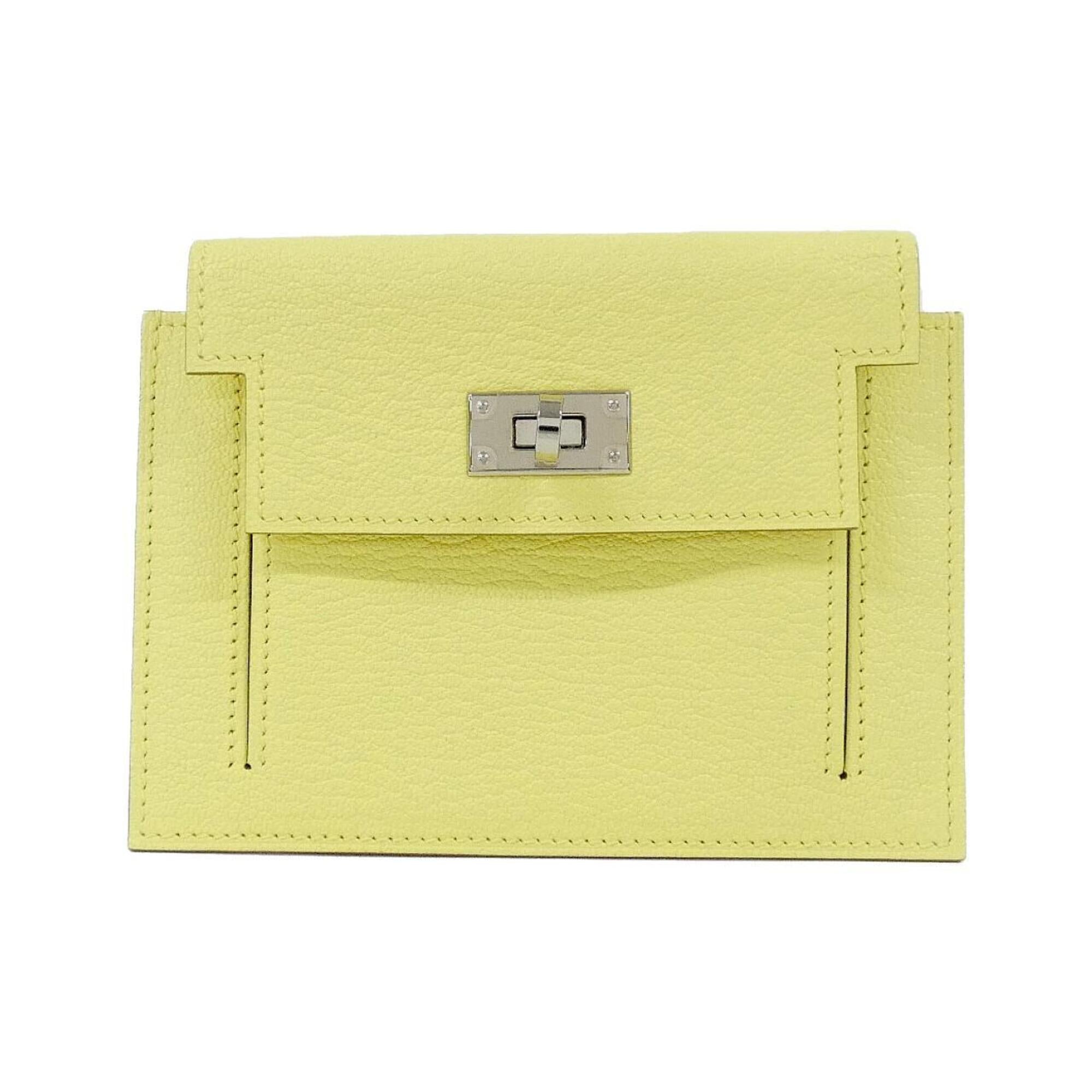 Hermes Yellow Chevre Leather Card Wallet (Pre-Owned)