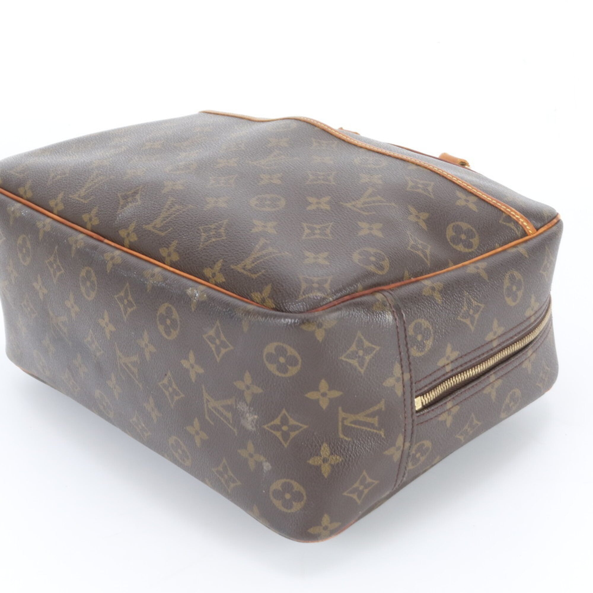 Louis Vuitton Monogram Brown Leather Coated Canvas Handbag Tote Bag (Pre-Owned)