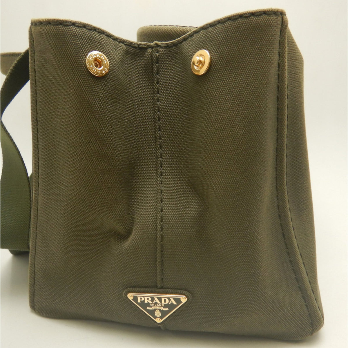 Prada Canapa Gold Canvas Tote Bag (Pre-Owned)