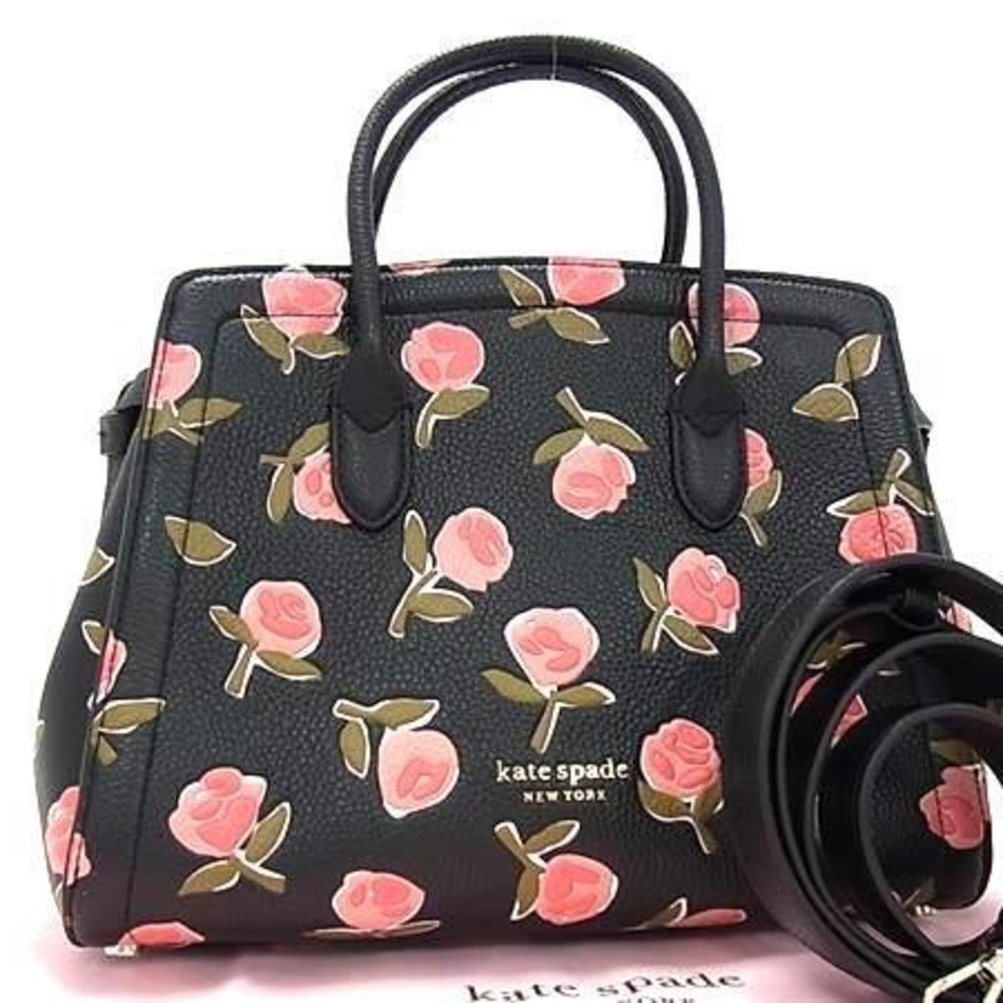 Kate Spade Black Leather Handbag Shoulder Bag Tote Bag (Pre-Owned)