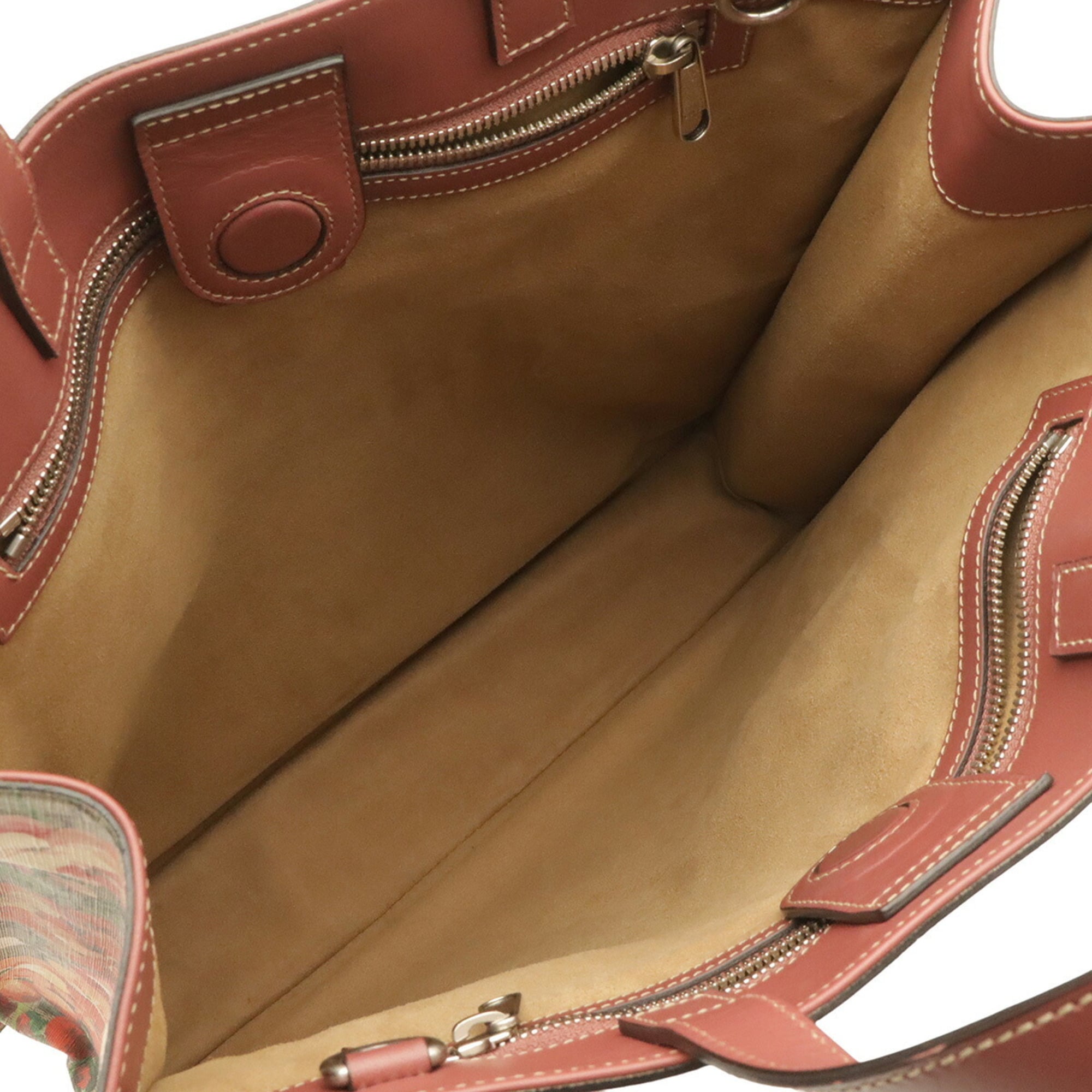 Gucci Beige Multi-Color Pink Gg Supreme Canvas Leather Shoulder Bag Tote Bag (Pre-Owned)