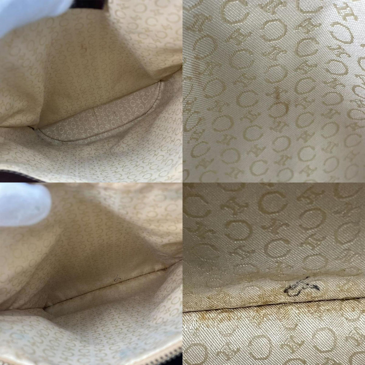 Celine Beige Dark Brown Canvas Leather Tote Bag (Pre-Owned)
