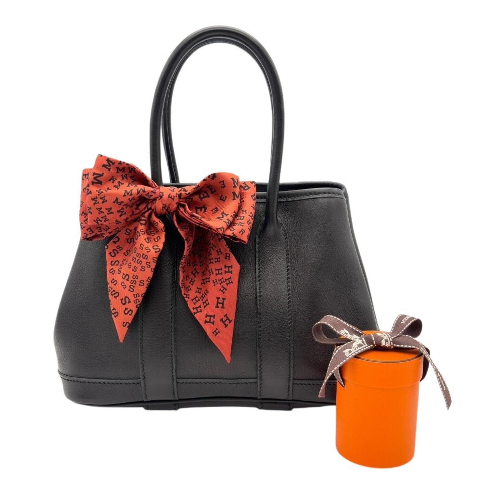 Hermes Black Swift Leather Handbag (Pre-Owned)