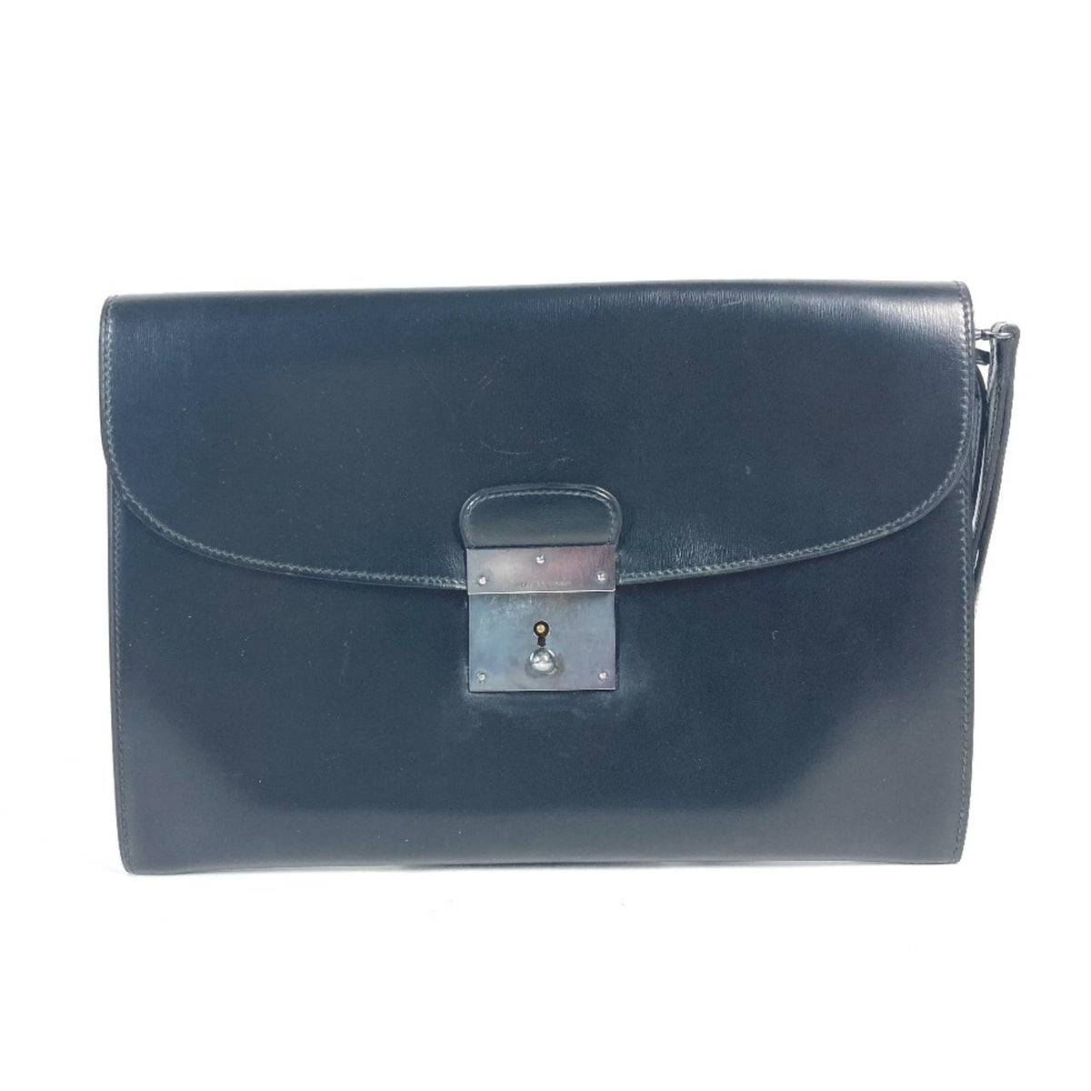 Hermes Black Box Calf Leather Clutch Bag Pouch (Pre-Owned)