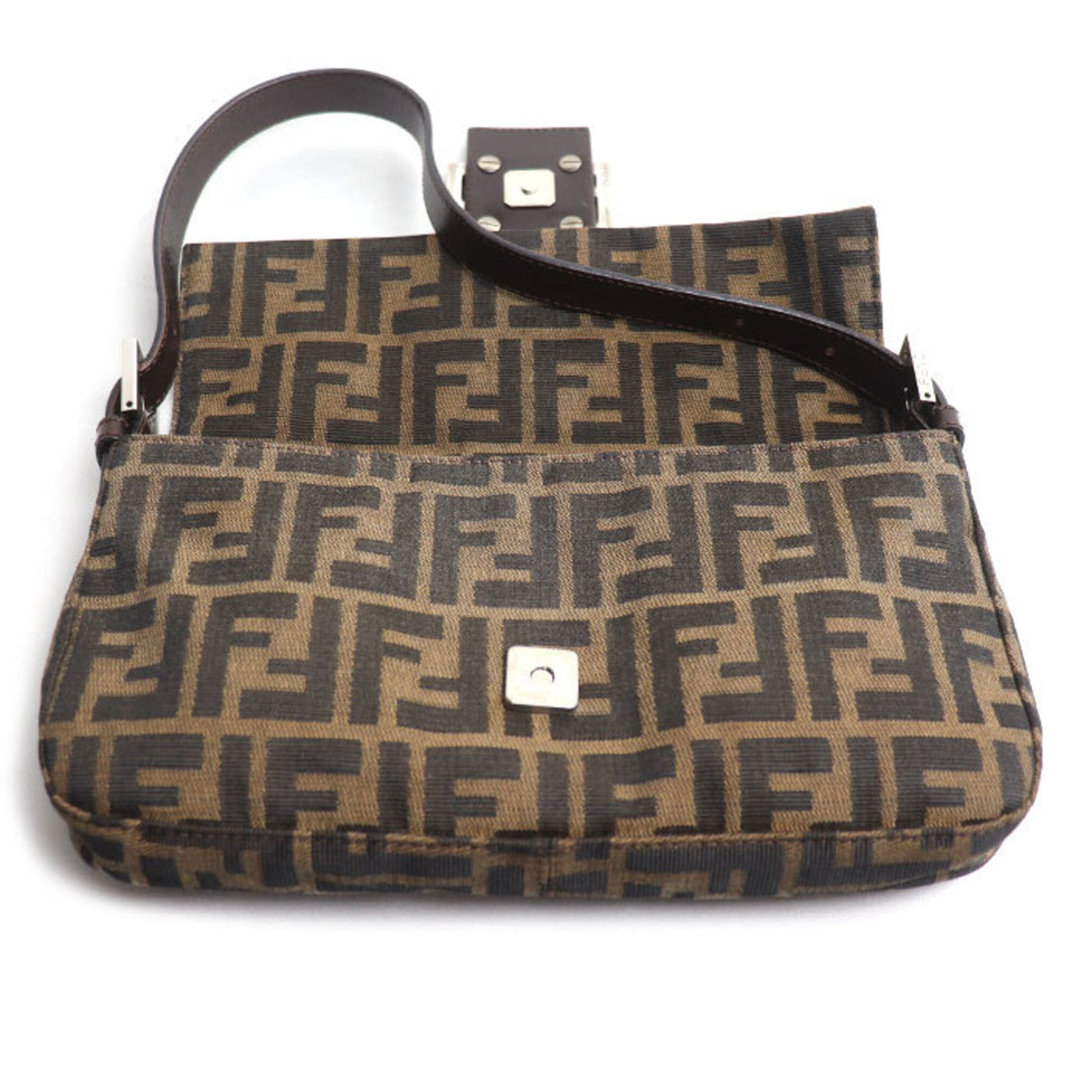 Fendi Brown Canvas Leather Shoulder Bag (Pre-Owned)
