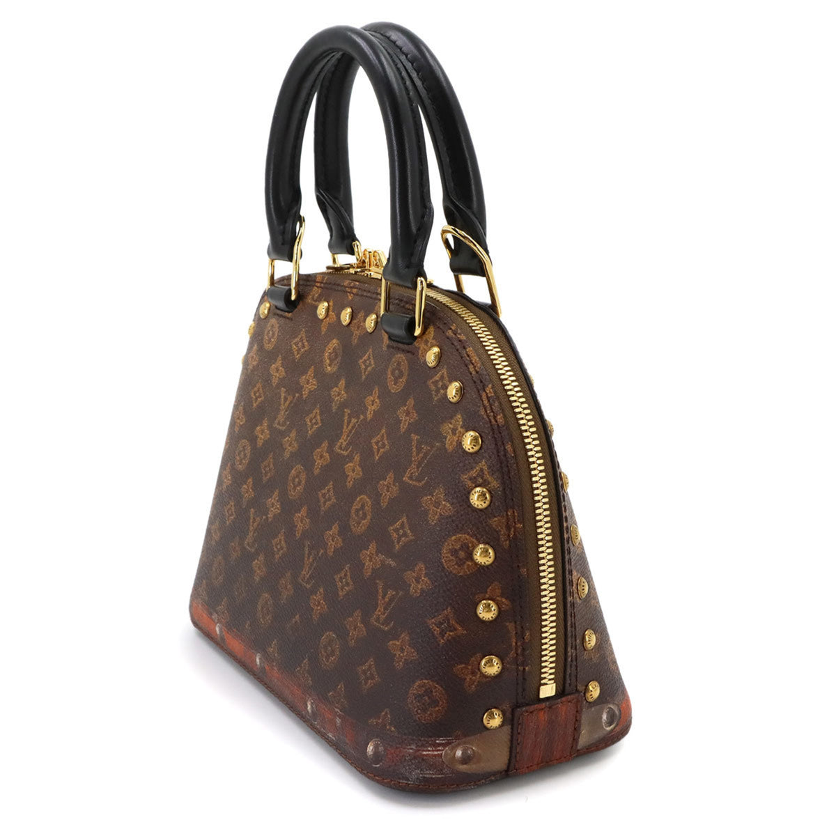 Louis Vuitton Brown Monogram Canvas Leather Handbag (Pre-Owned)