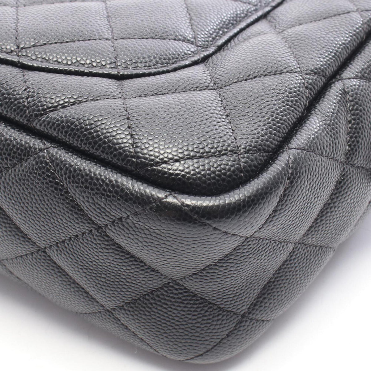 Chanel Black Grained Calfskin Handbag Shoulder Bag (Pre-Owned)