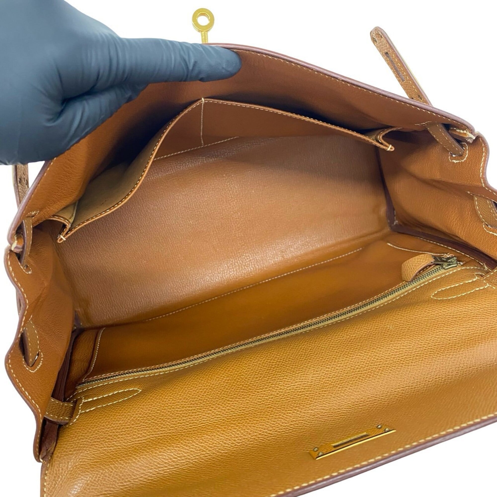Hermes Brown Courchevel Leather Handbag Shoulder Bag (Pre-Owned)