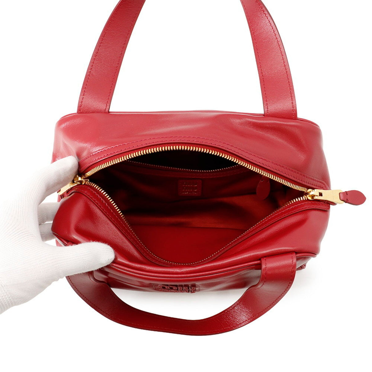 Miu Miu Red Color Leather Handbag (Pre-Owned)
