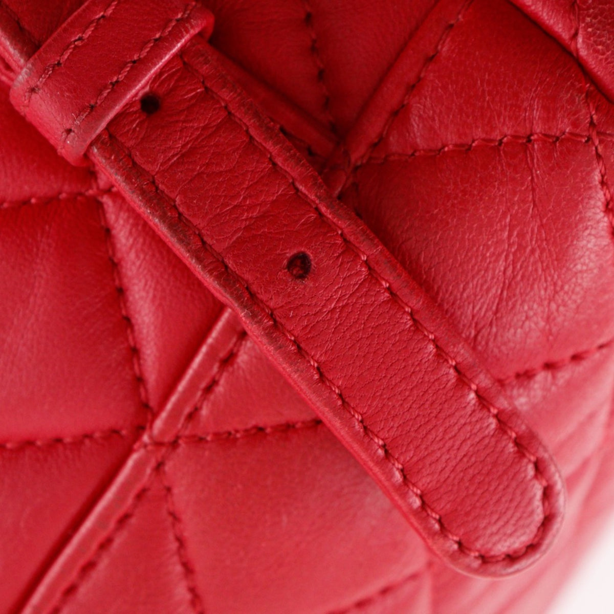 Chanel Matelasse Red Color Leather Backpack (Pre-Owned)