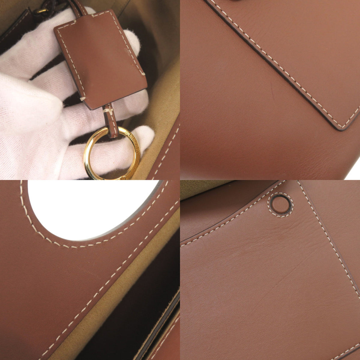 Burberry Brown Leather Handbag Shoulder Bag (Pre-Owned)