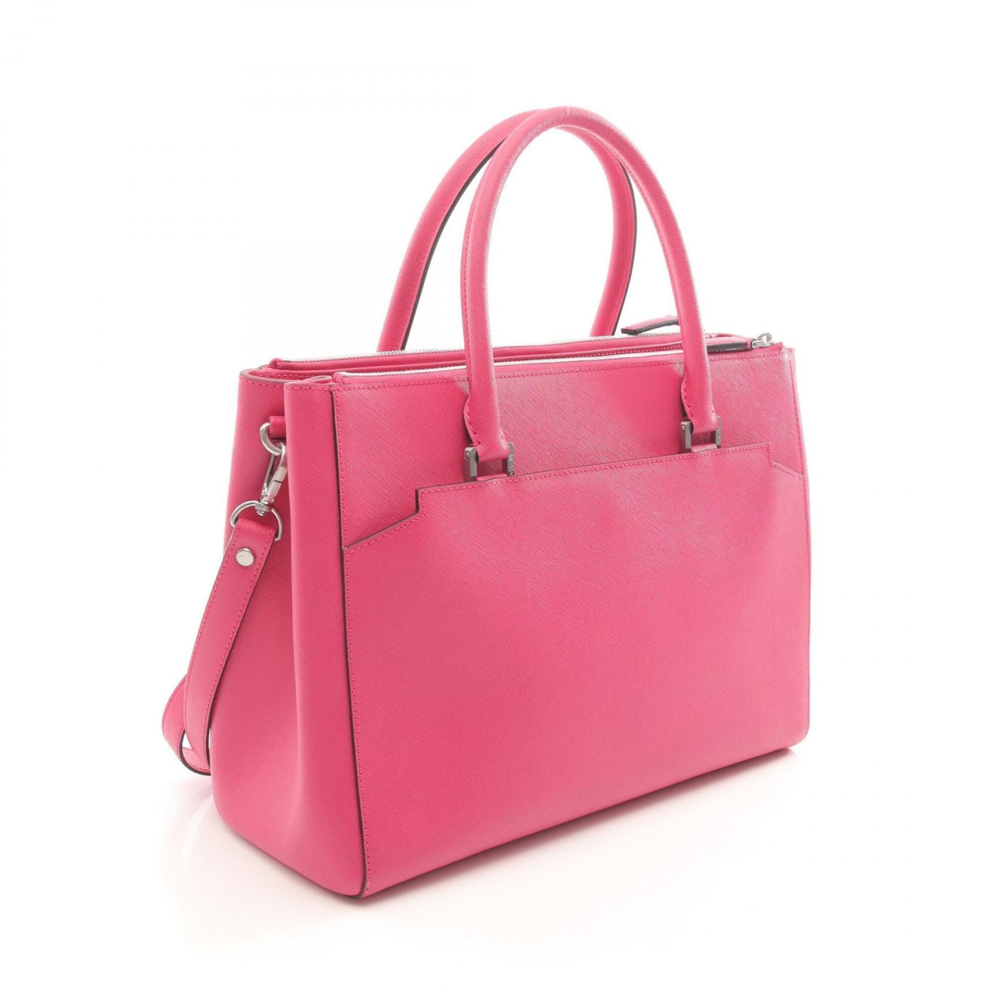 Mcm Pink Leather Handbag Tote Bag (Pre-Owned)