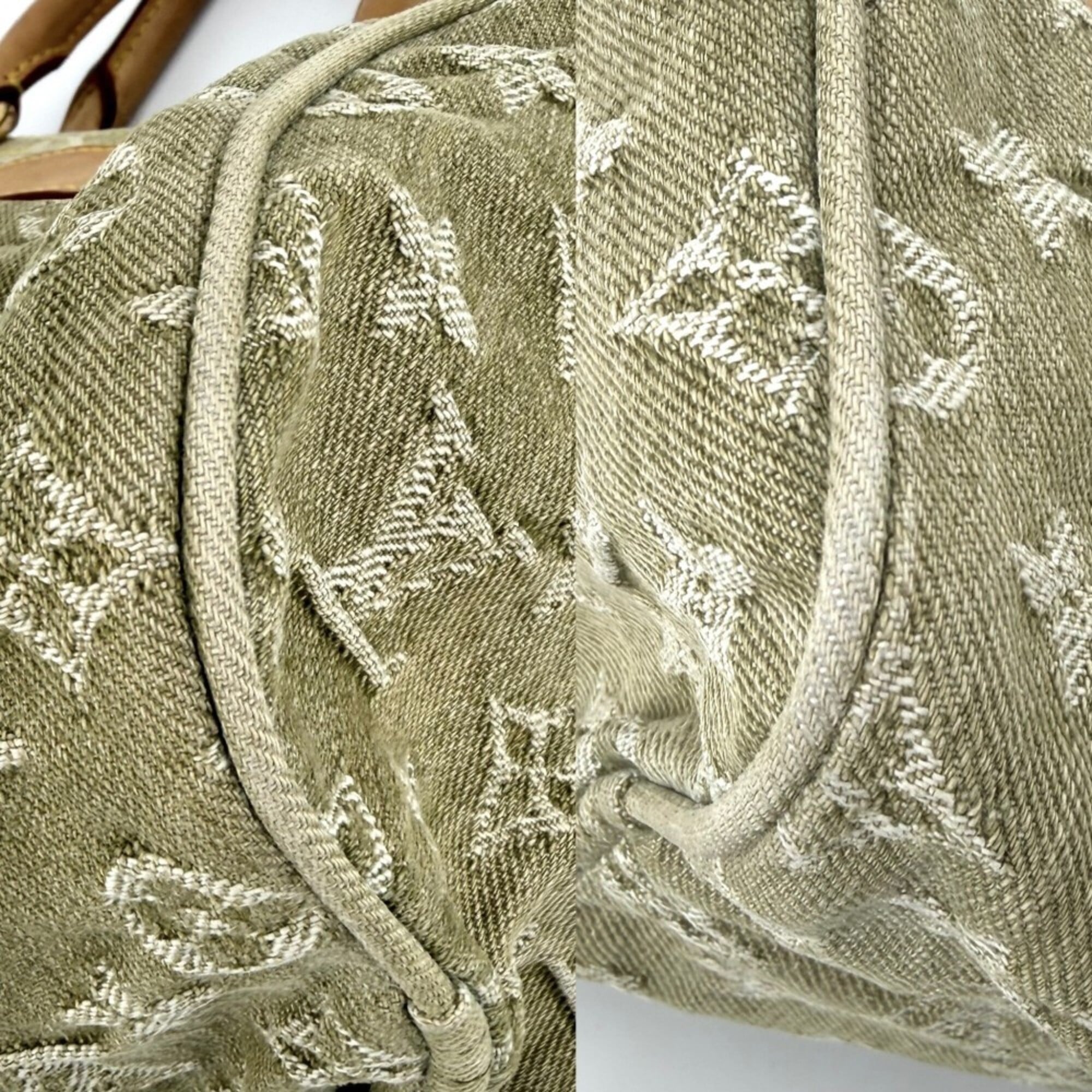 Louis Vuitton Green Monogram Denim Handbag (Pre-Owned)