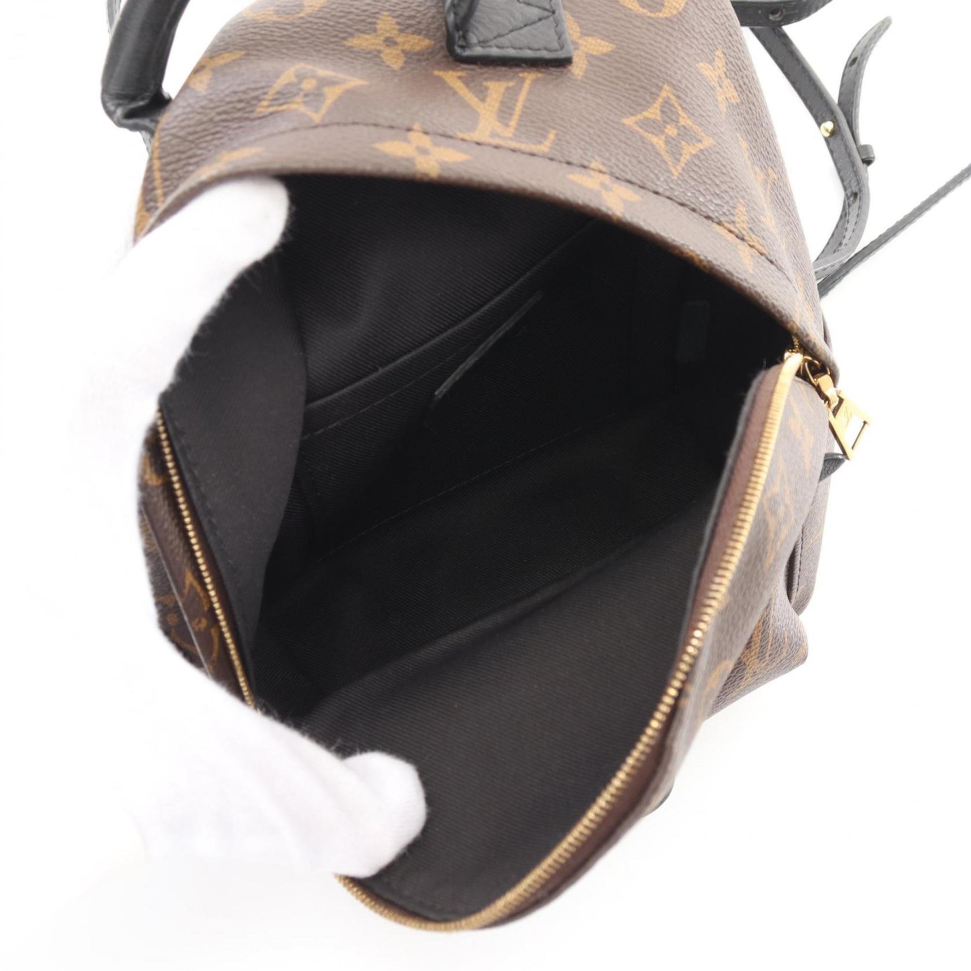 Louis Vuitton Black Brown Coated Canvas Leather Backpack (Pre-Owned)