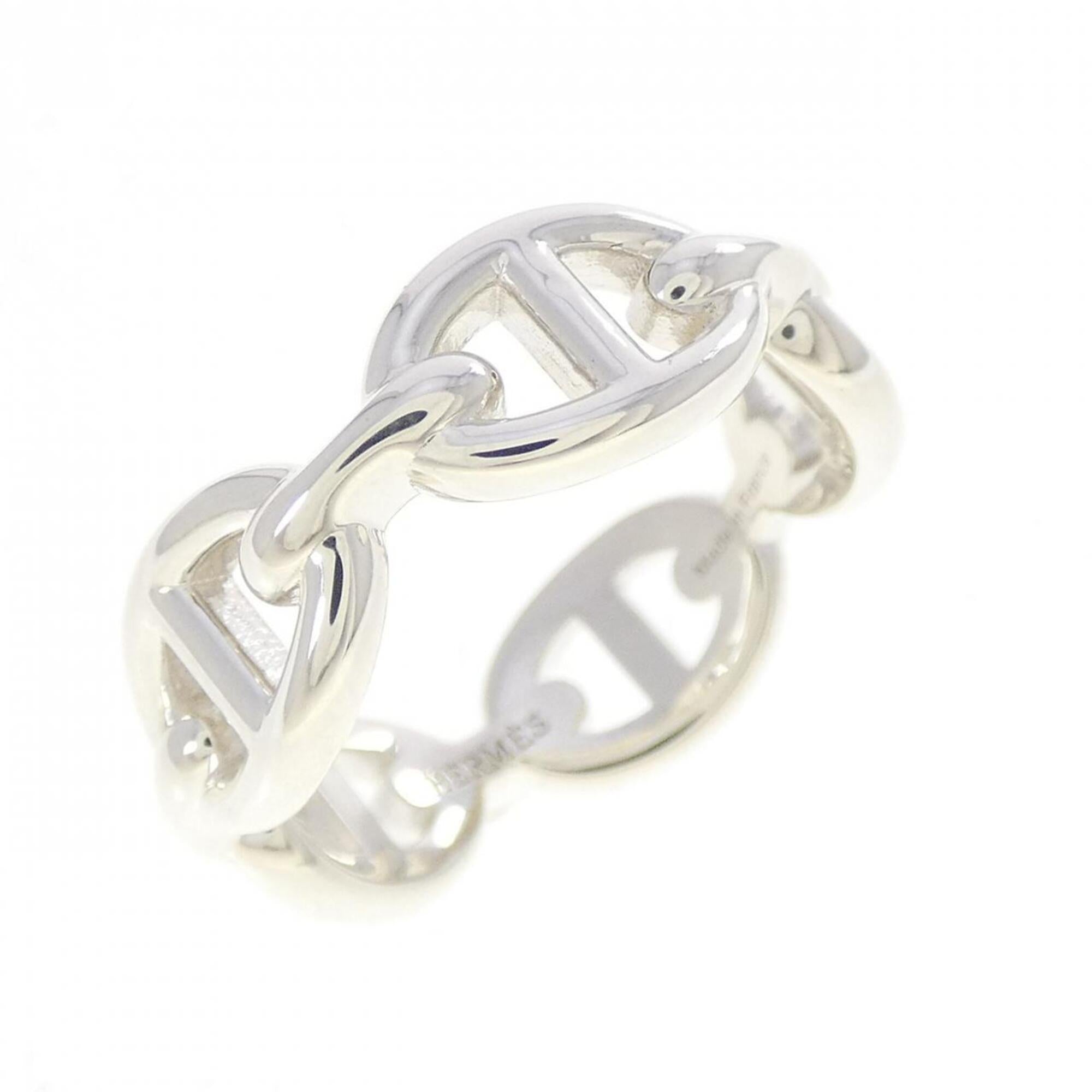 Hermes Silver 925 Band Ring (Pre-Owned)