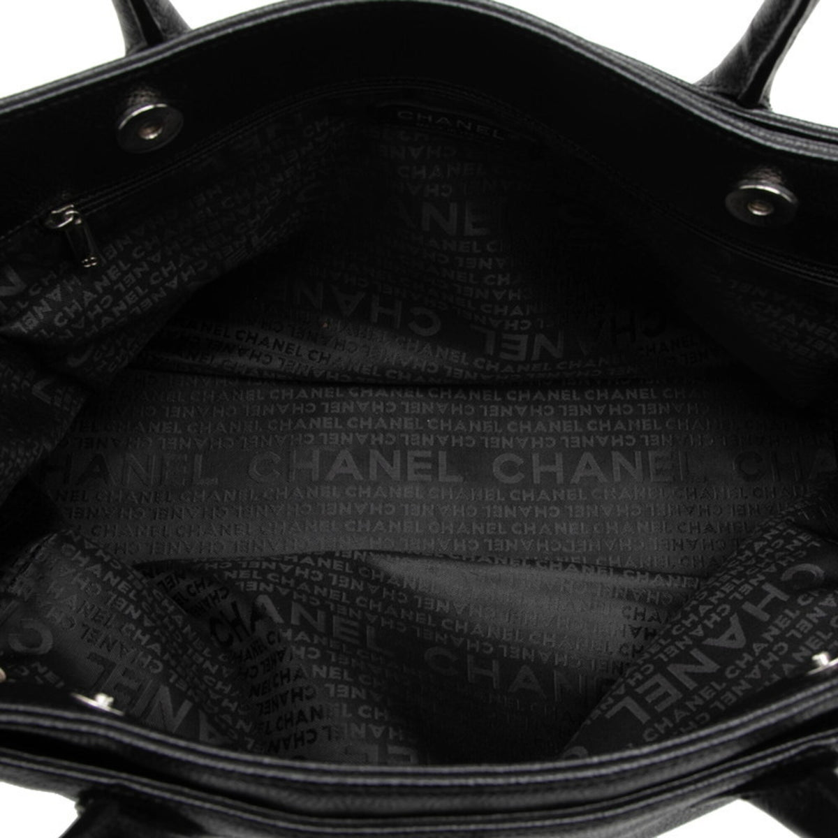 Chanel Black Leather Handbag Tote Bag (Pre-Owned)