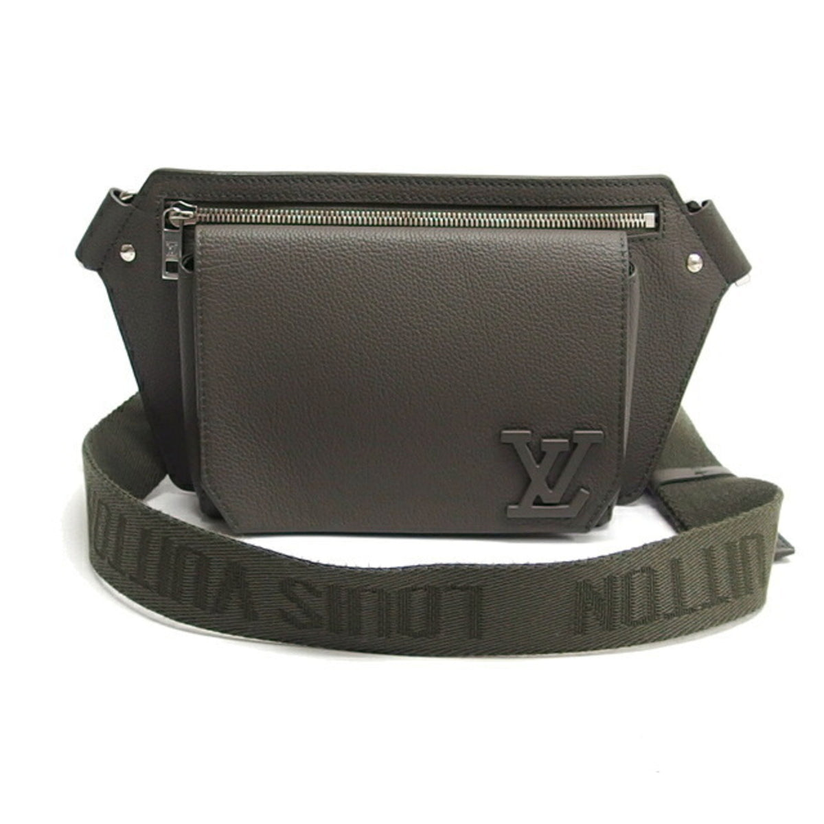Louis Vuitton Moss Green Leather Shoulder Bag Sling Bag (Pre-Owned)