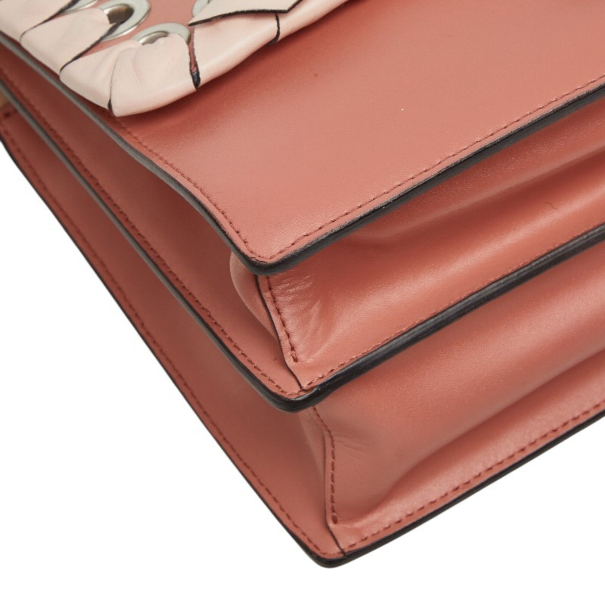 Fendi Pink Leather Handbag Shoulder Bag (Pre-Owned)