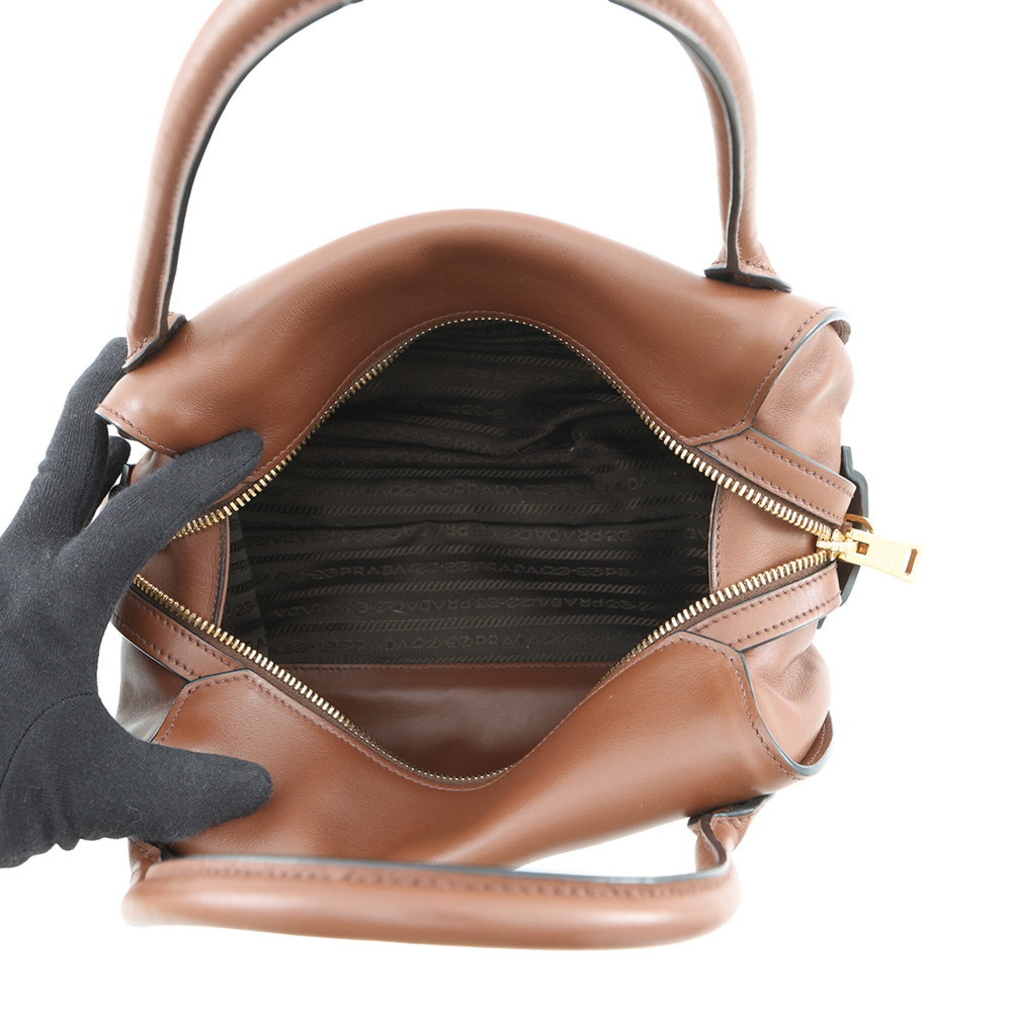 Prada Brown Multi-Color Pvc Leather Handbag Shoulder Bag (Pre-Owned)