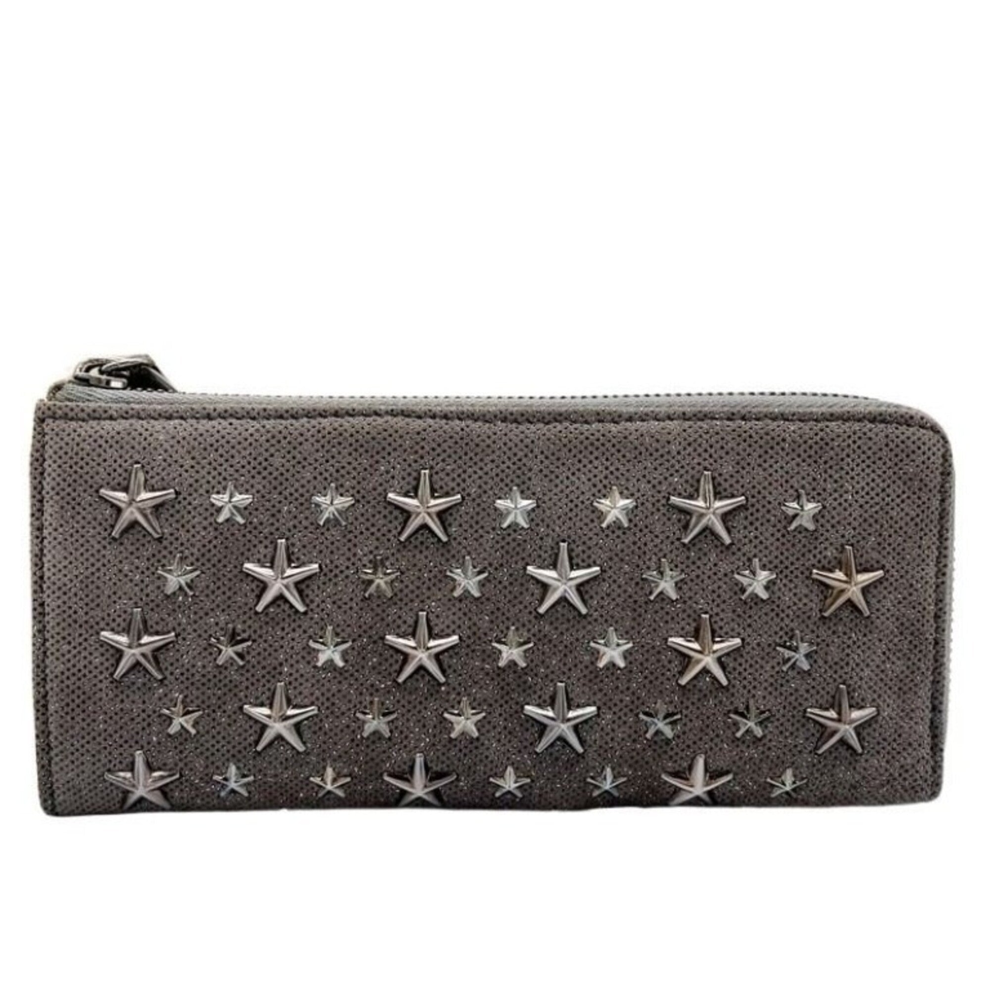 Jimmy Choo Khaki Leather Long Wallet (Bi-Fold) (Pre-Owned)