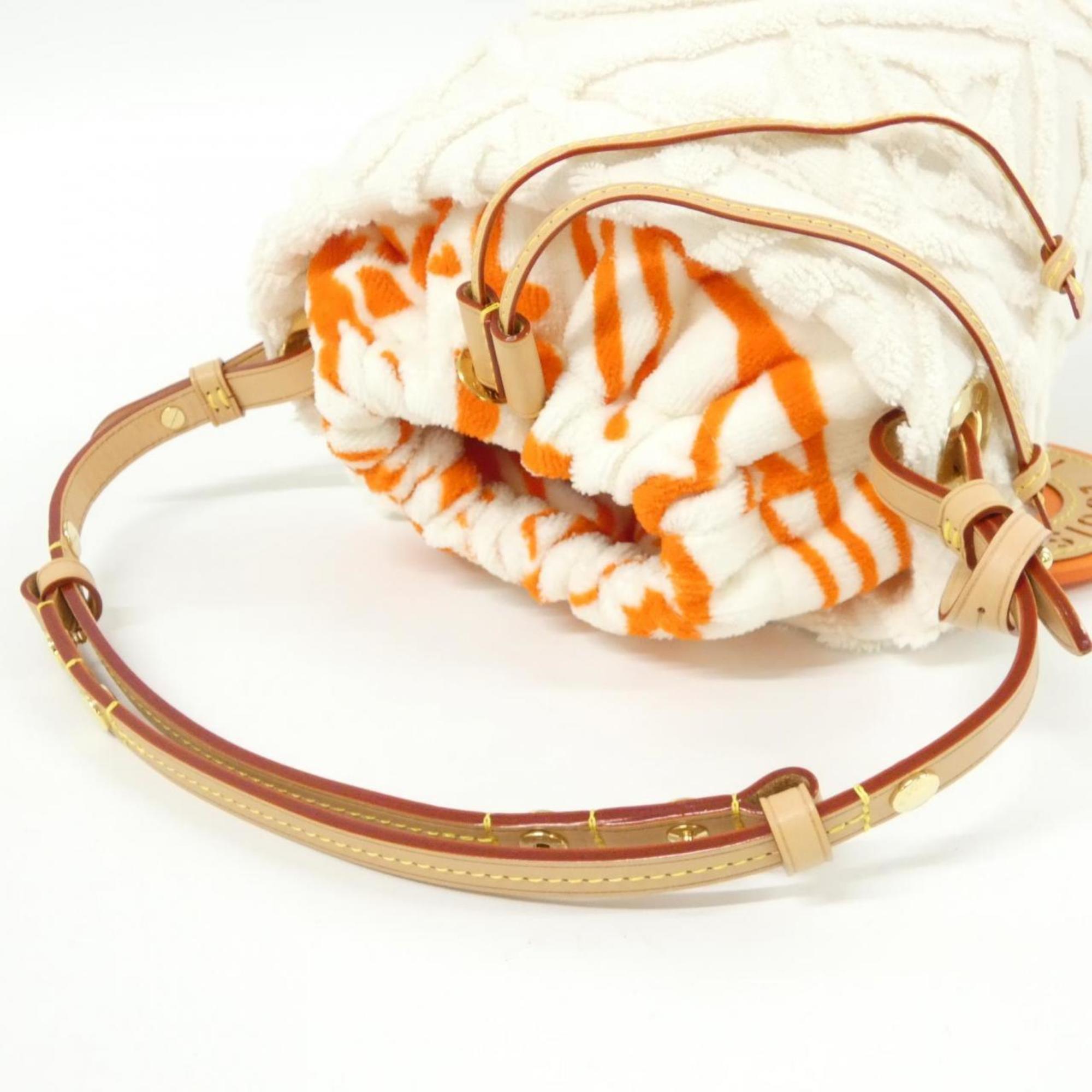 Louis Vuitton White Jacquard Cotton Handbag (Pre-Owned)