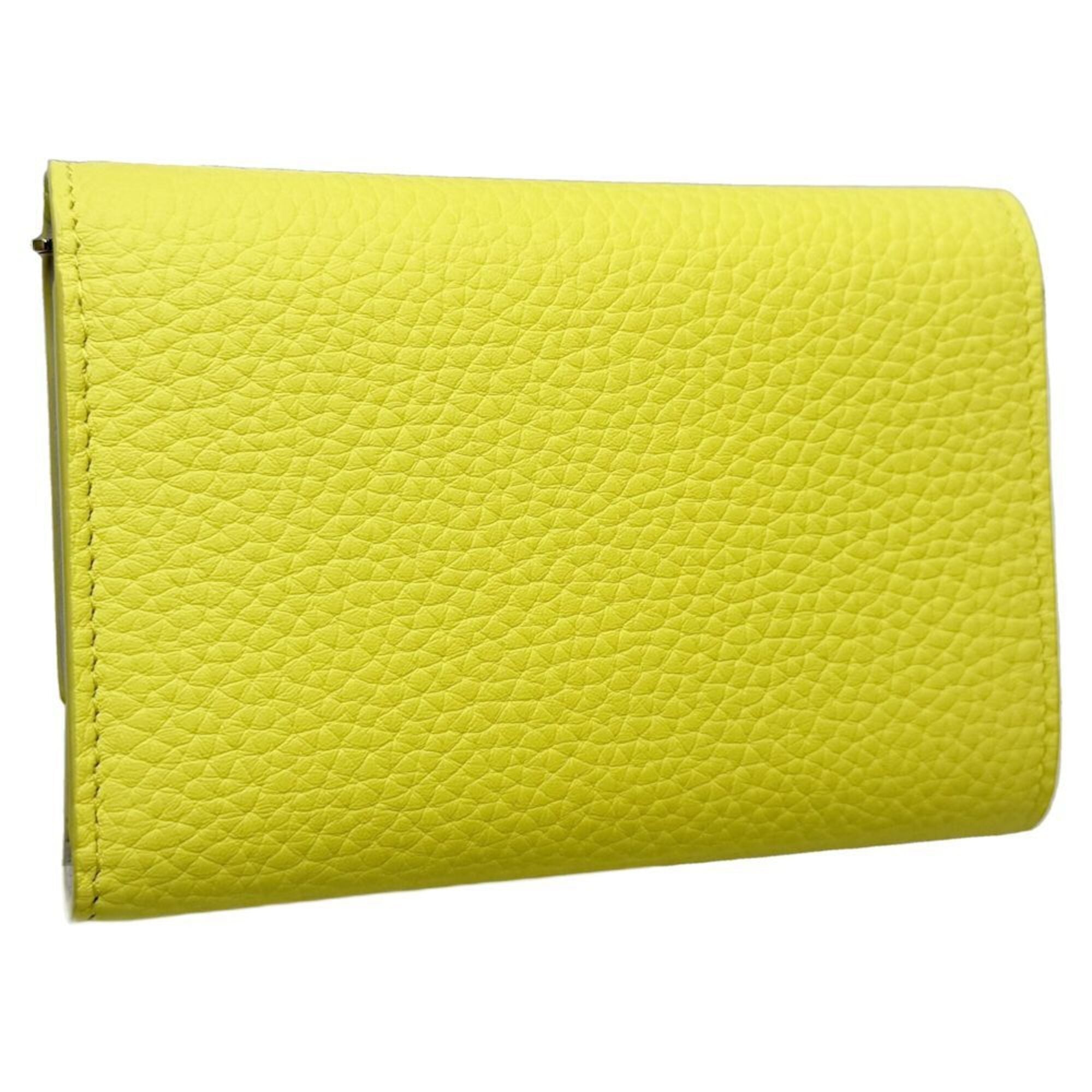 Louis Vuitton Lemon Yellow Leather Wallet (Tri-Fold) (Pre-Owned)