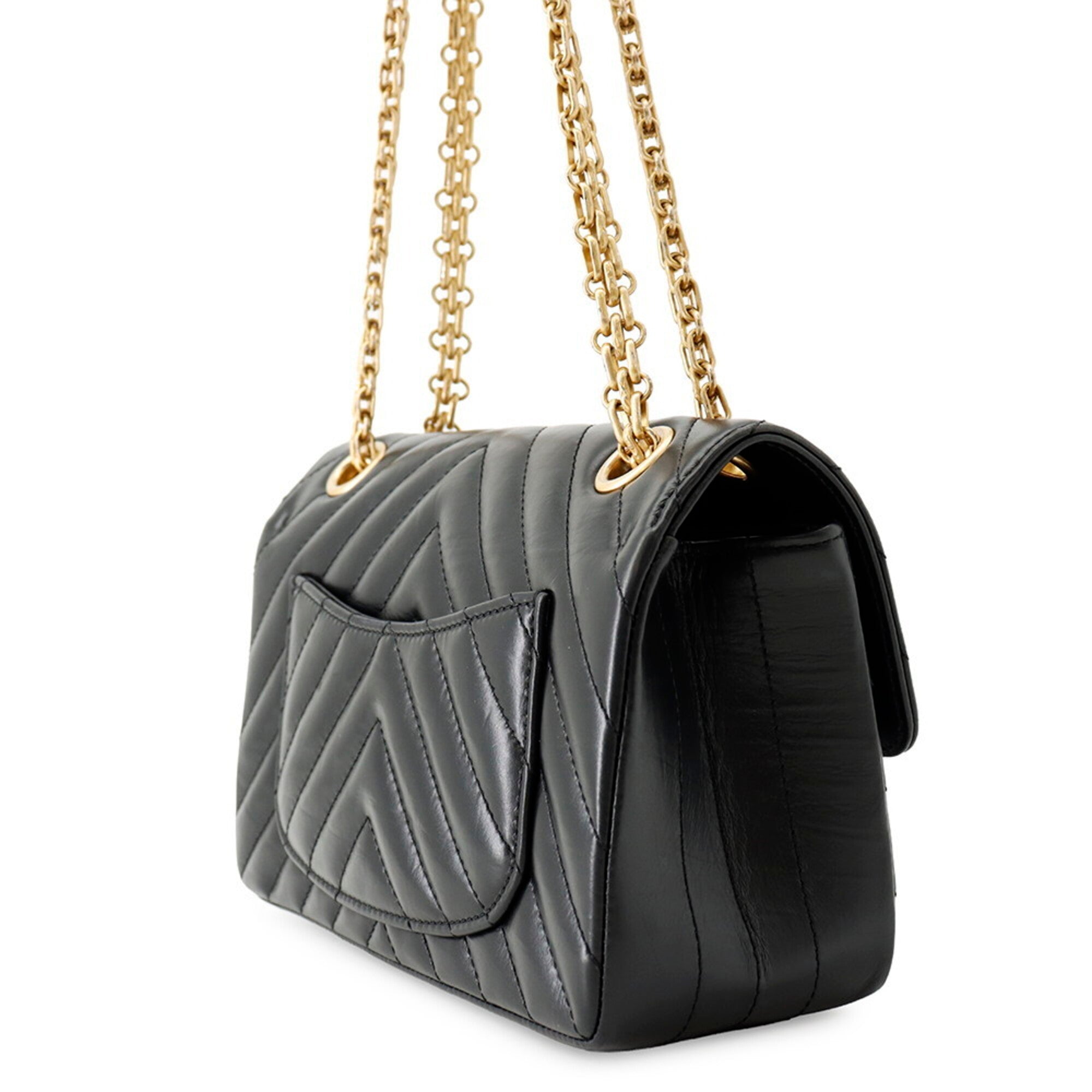 Chanel 2.55 Black Handbag Shoulder Bag (Pre-Owned)