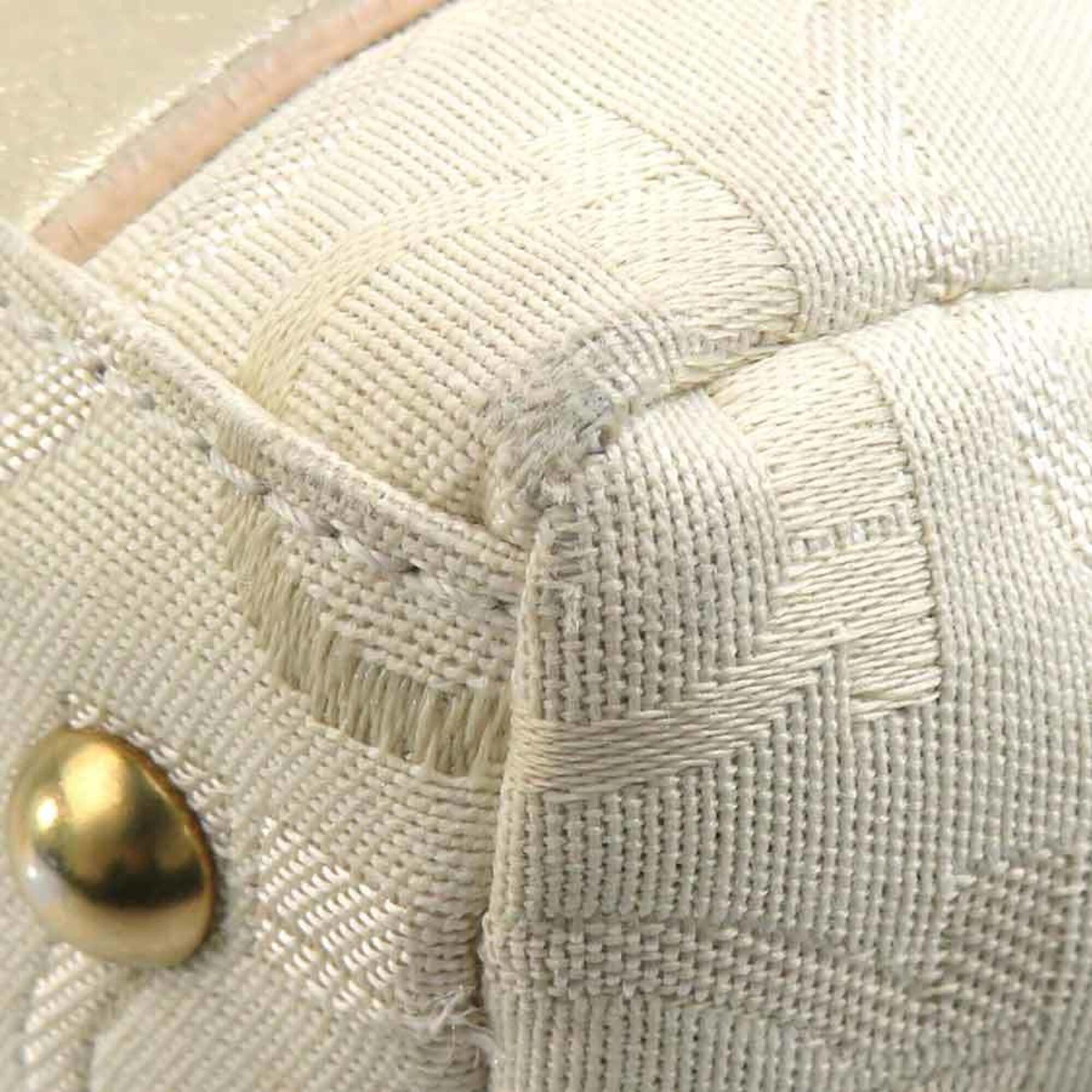Salvatore Ferragamo Light Beige Canvas Leather Shoulder Bag (Pre-Owned)